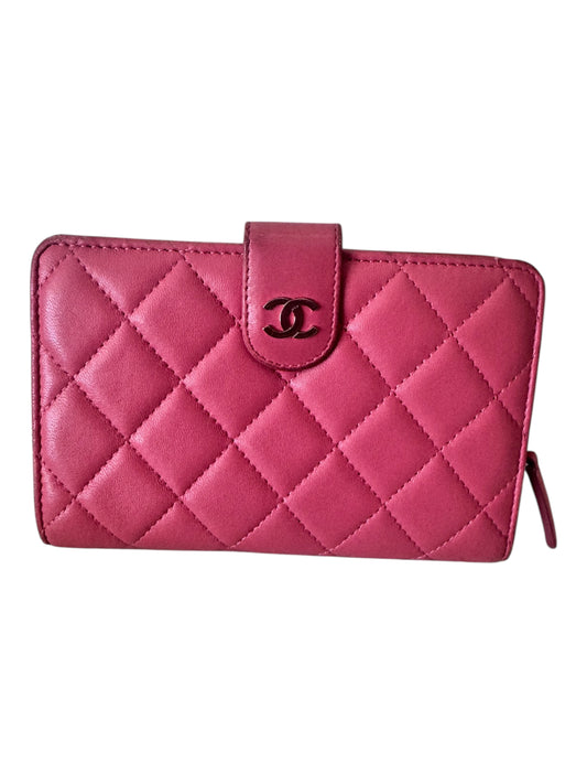 CHANEL Matelasse Lamb Skin Coco Mark Bi-fold Wallet (Pink) 2012 17