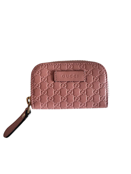 GUCCI Micro Guccissima Leather Coin Pouch Pink
