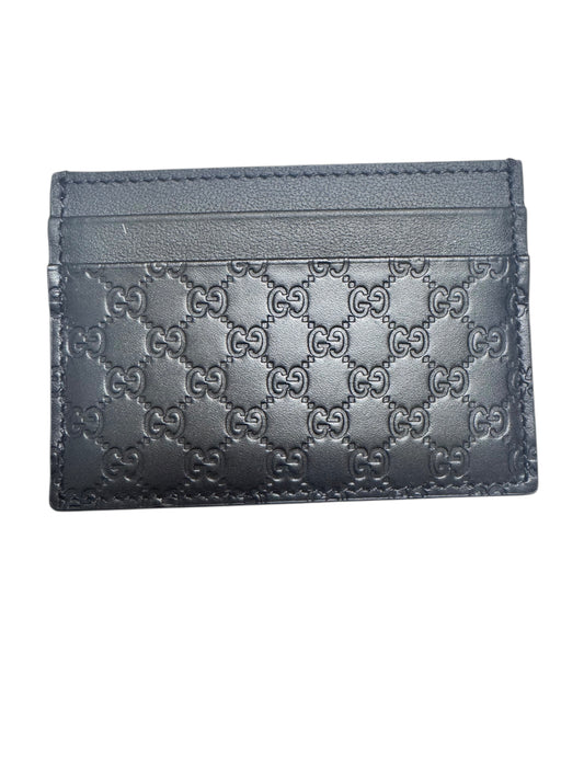Gucci GG Microguccissima Calfskin Leather Card Case (Black)