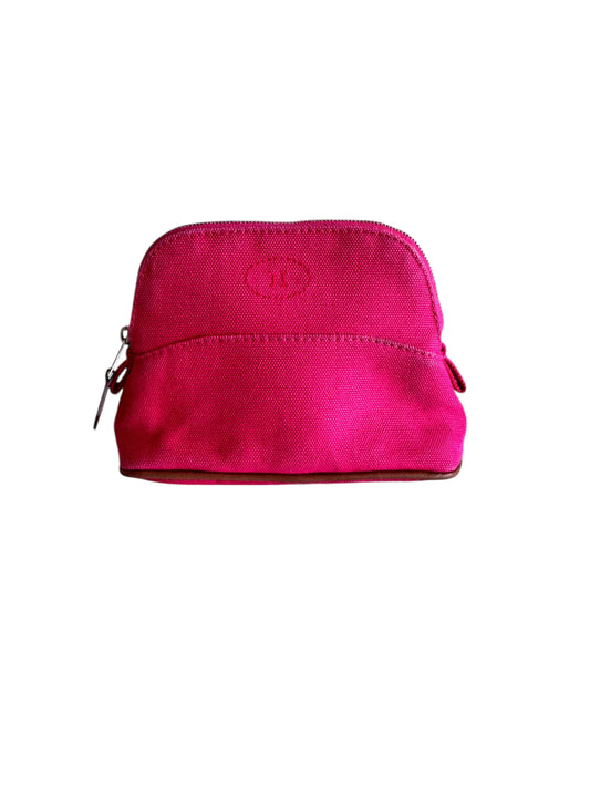 Hermes Canvas Bolide Mini Cosmetics Pouch (Pink)