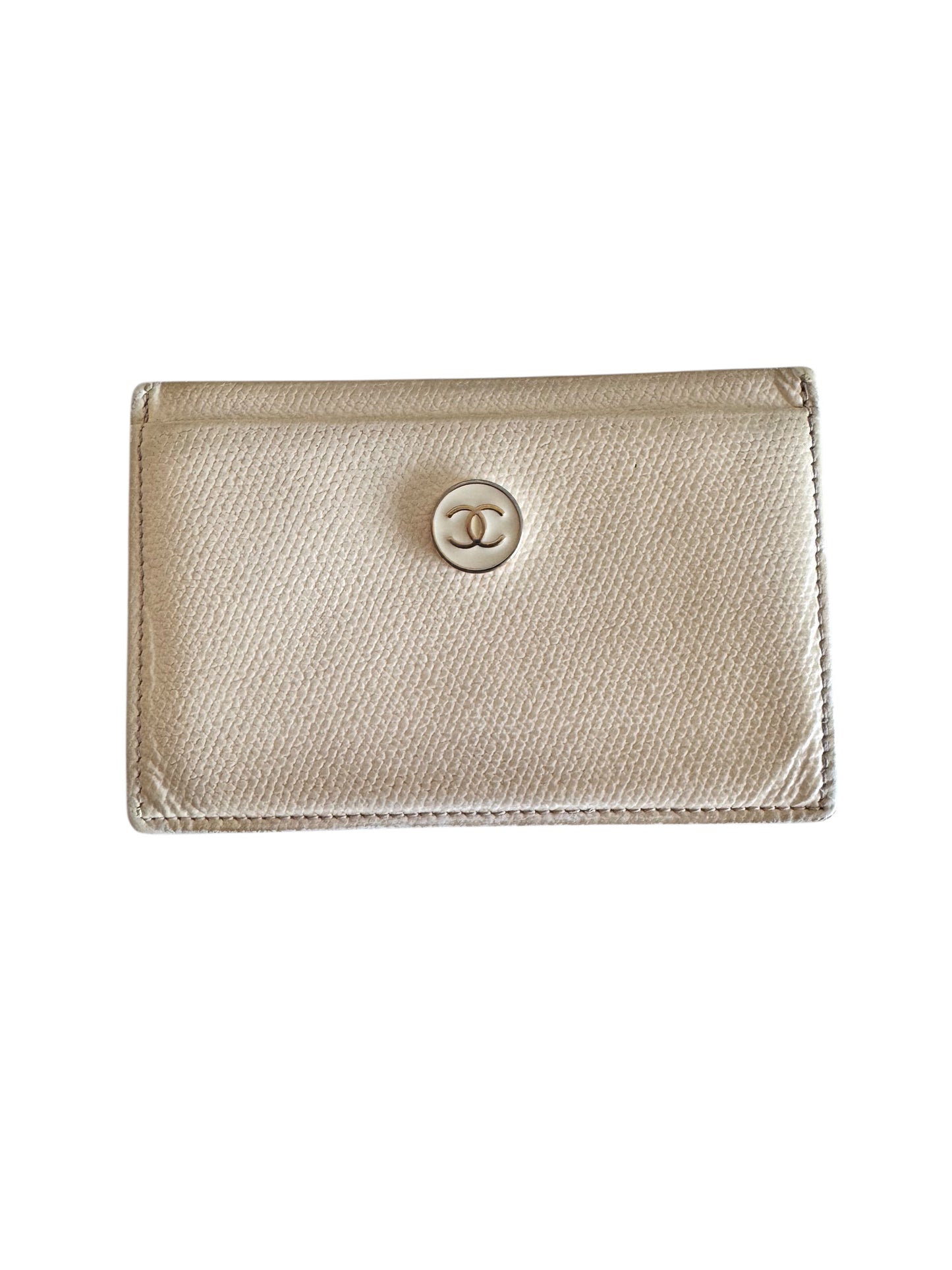 Chanel CC Button Leather Card Holder (Yellow) 2004-2005