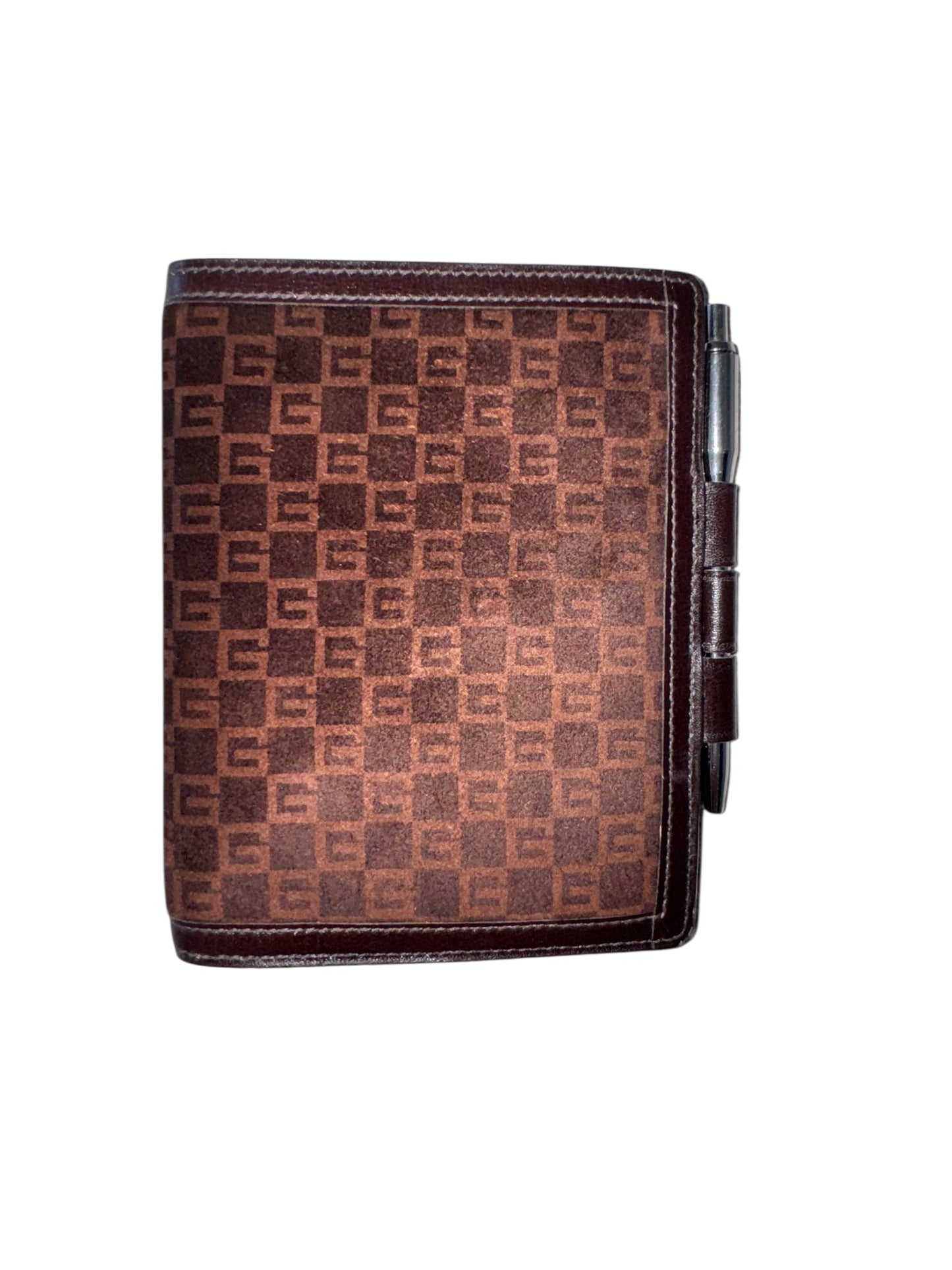Gucci GG Suede Mini Pocket Address Book/Agenda (Brown) 1970's