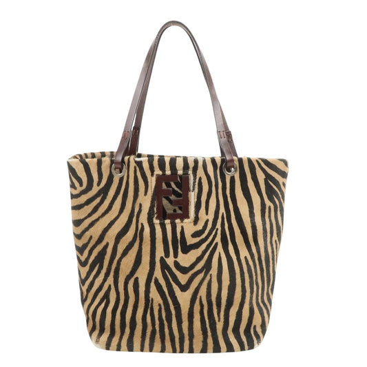Fendi FF Pony style Unborn Calf Top Handle/Tote Bag