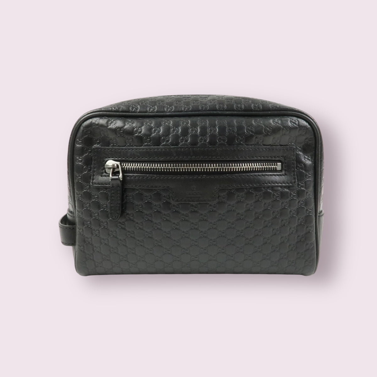 Gucci MicroGuccissima Leather Toiletry Pouch (Black)