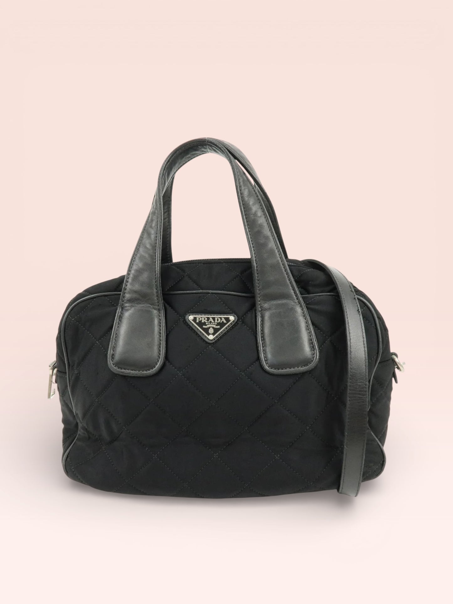 Prada Tessuto Nylon 2 Way Bag (Black)