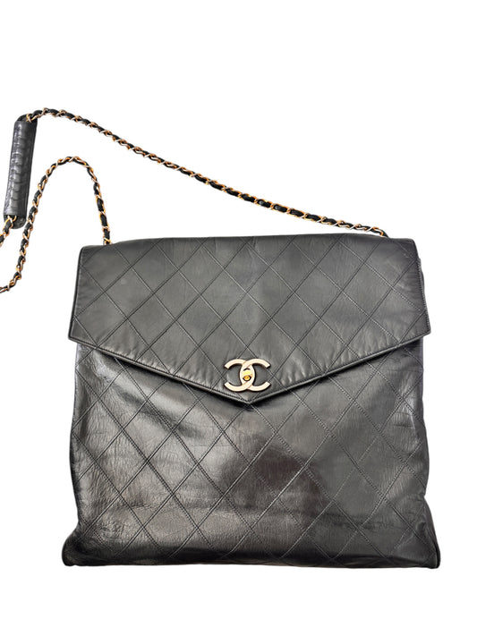 Chanel Lambskin Leather Vintage Quilted Messenger Bag
