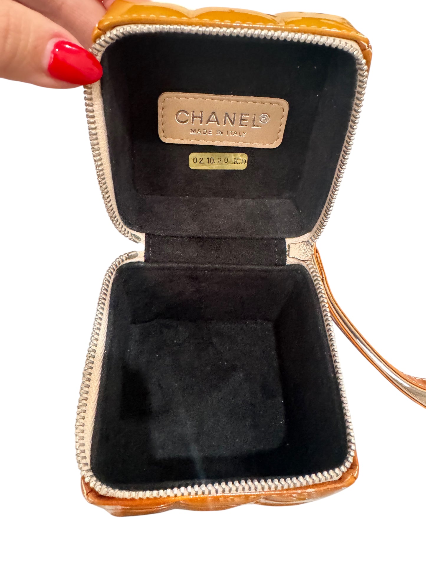 Chanel Chocolate Bar Patent Leather Rubik's Cube Vanity Pouch 2002-2003 (RARE!)