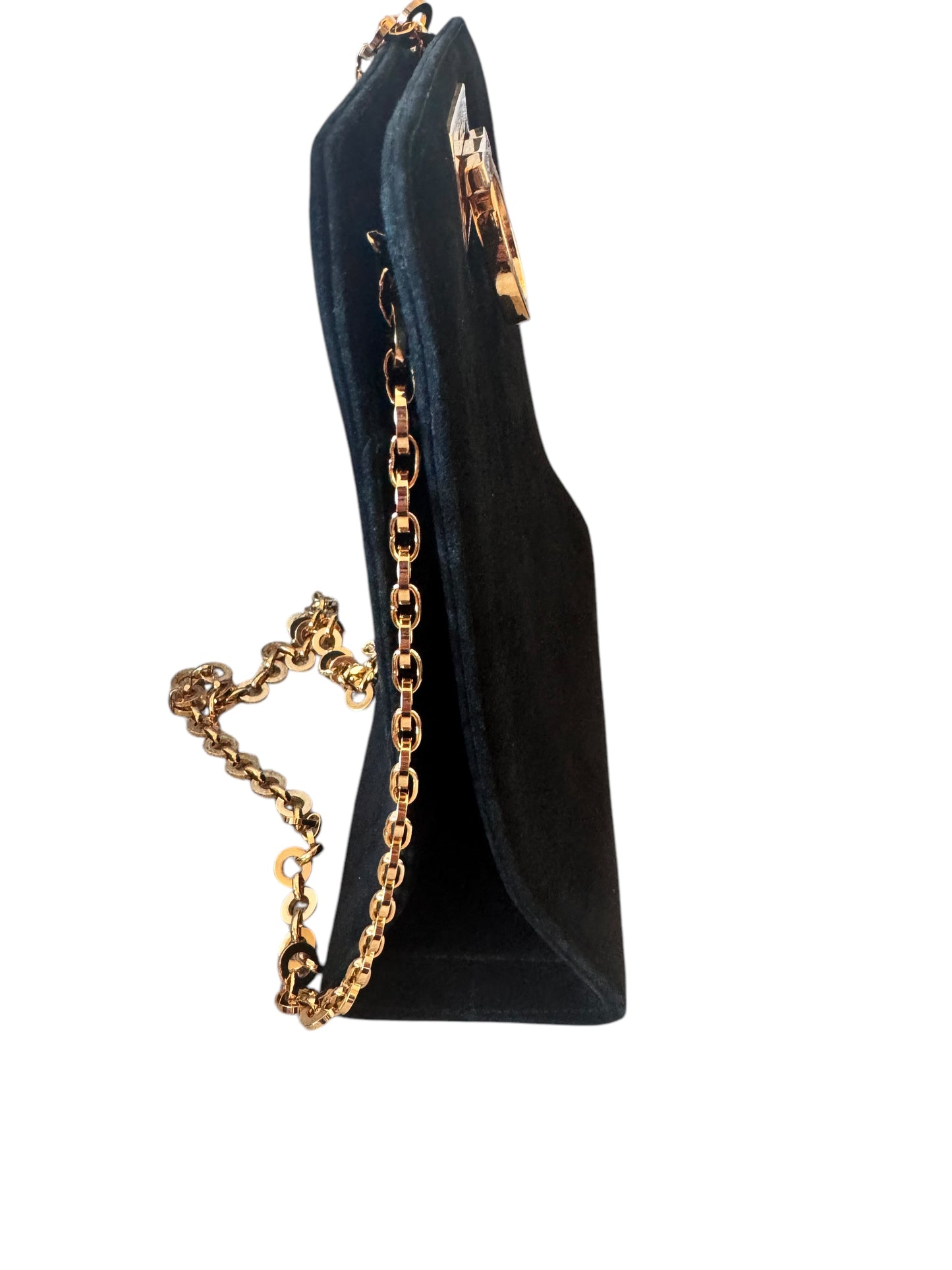 Salvatore Ferragamo Suede Chain Link Crossbody Bag