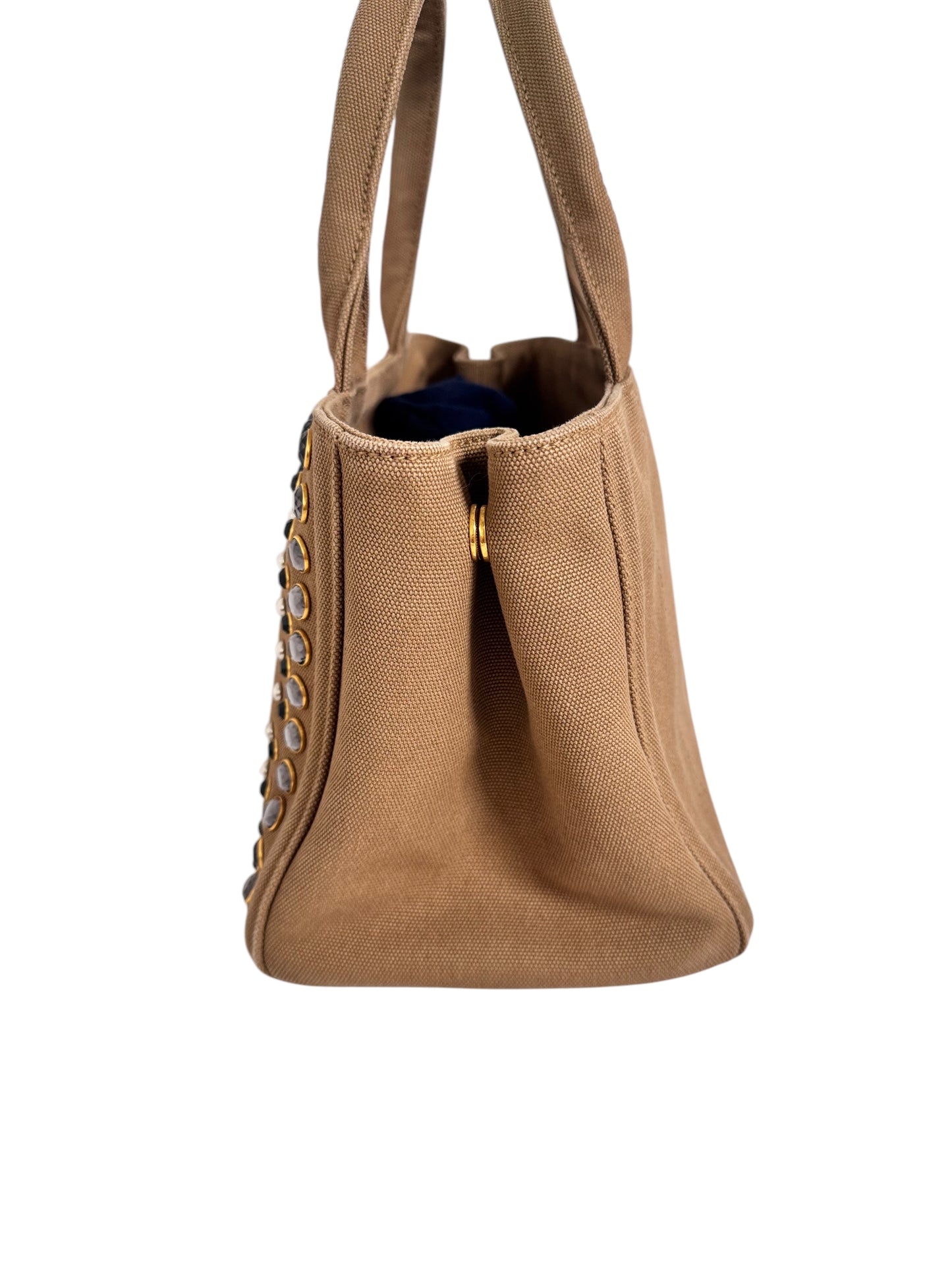 Prada Bijou Studs Canapa Tote 2 Way