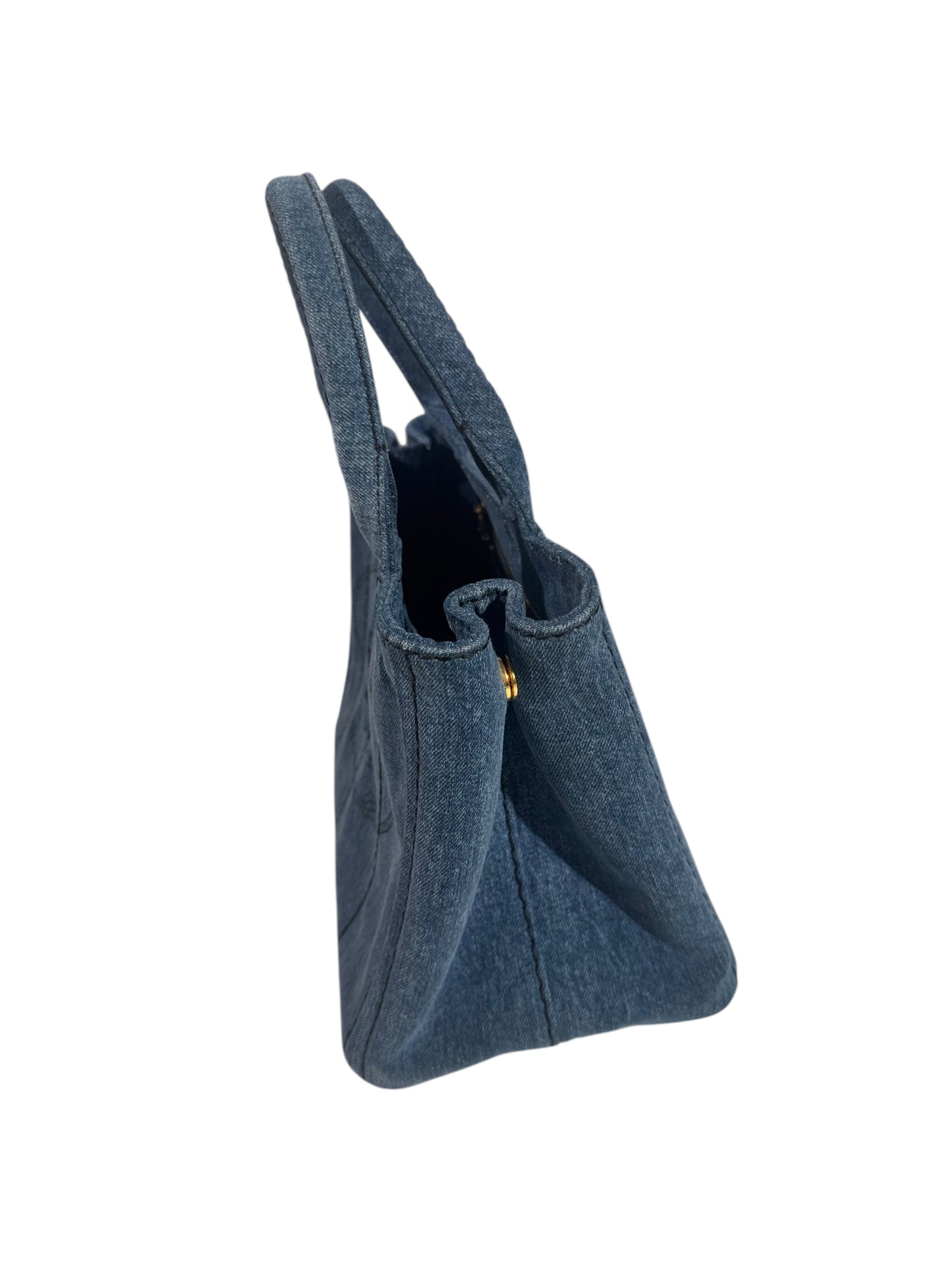 Prada Denim Canapa 2way Tote Blue