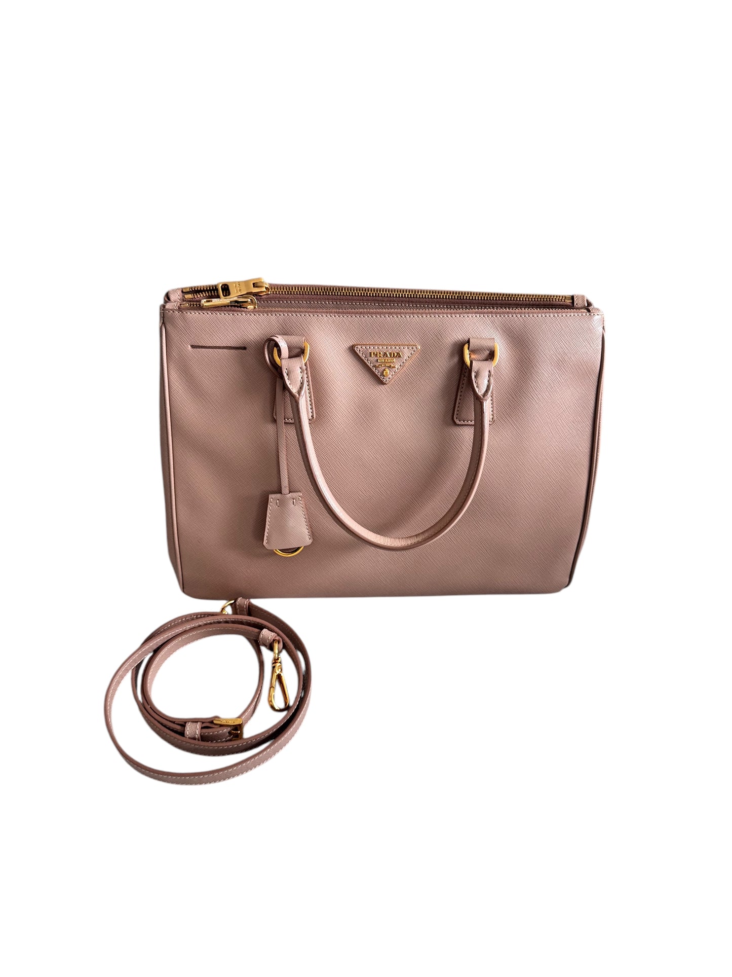 Prada Saffiano Leather Galleria Double Zip Tote 2way
