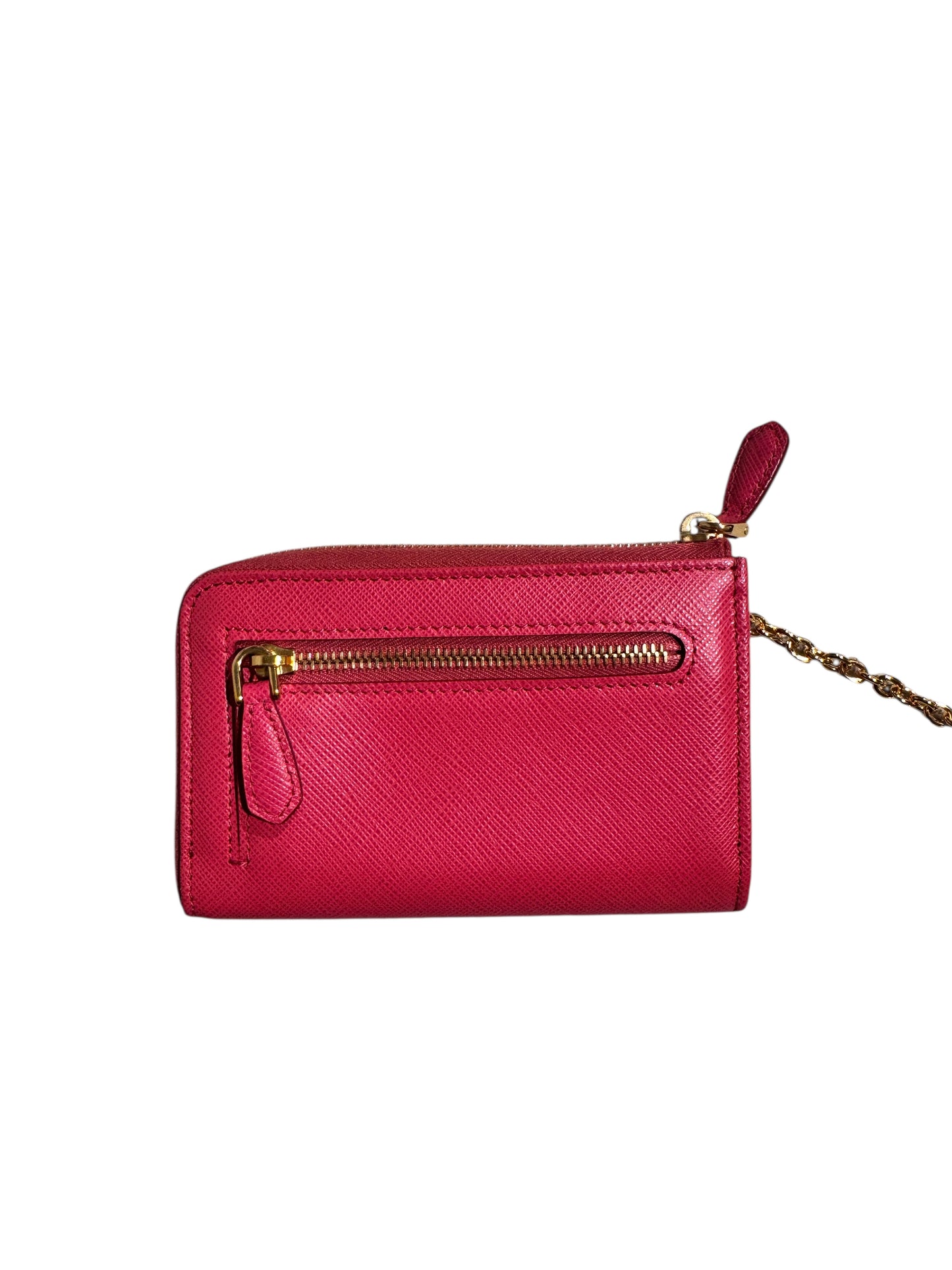 Prada Saffiano Leather Key Cardholder in Pink (Full Set)