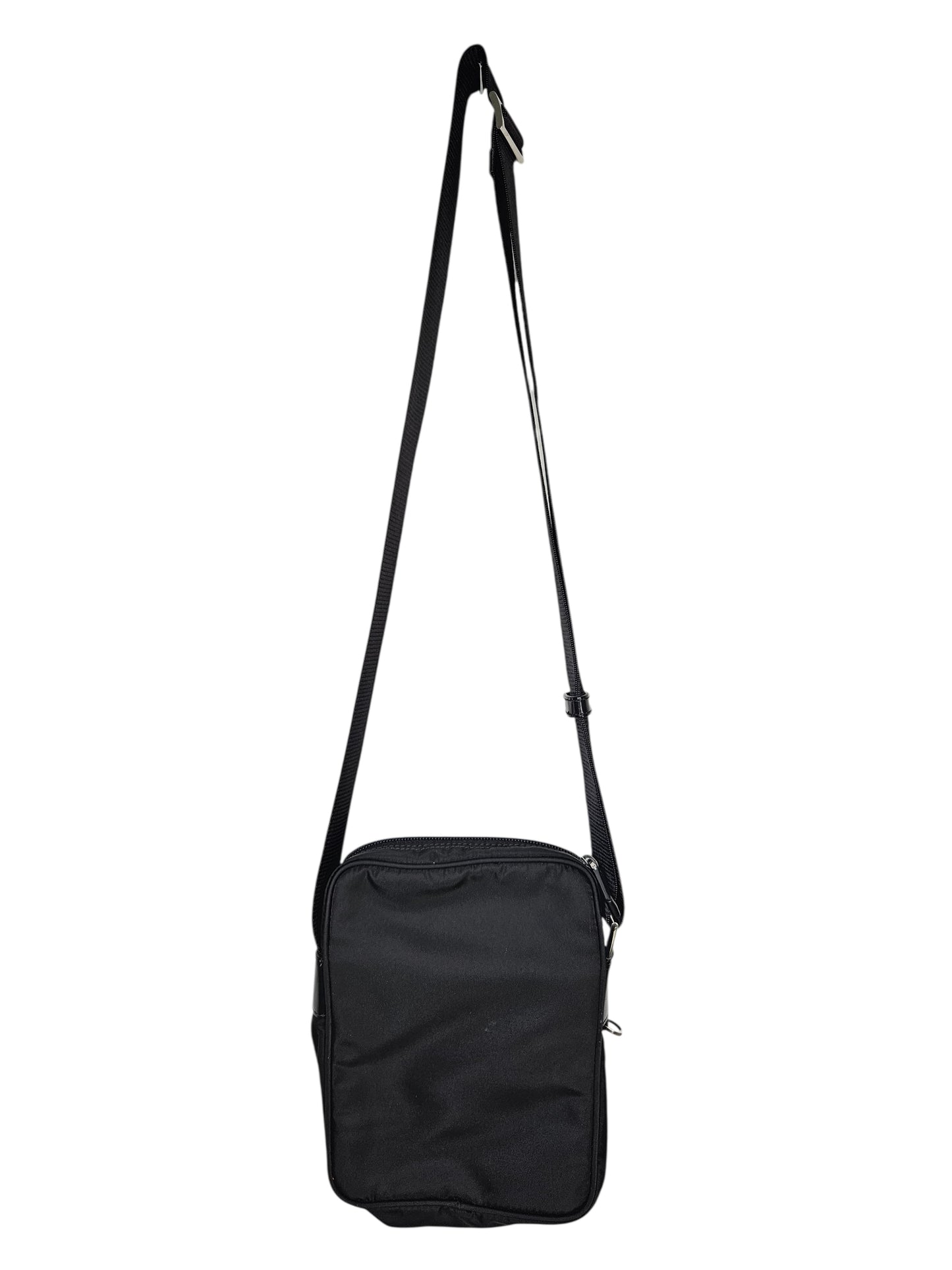 Prada Nylon Triangle Crossbody Bag (Black)