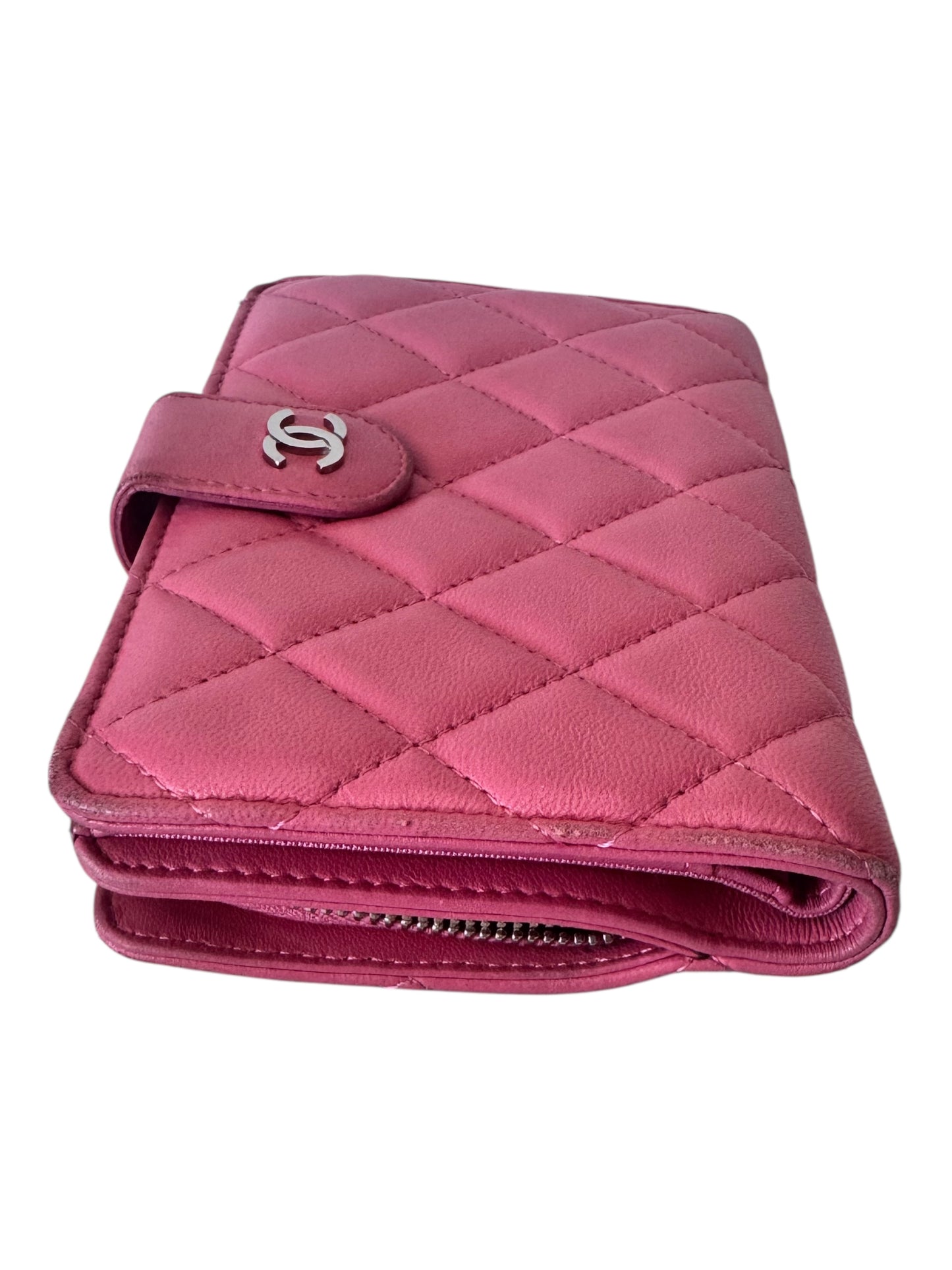 CHANEL Matelasse Lamb Skin Coco Mark Bi-fold Wallet (Pink) 2012 17
