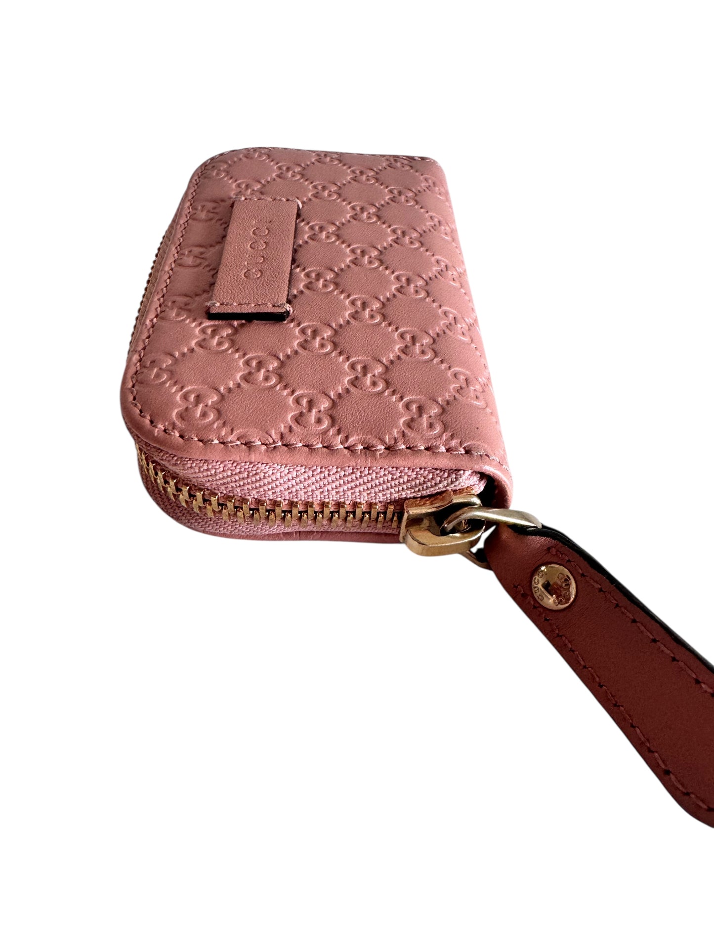 GUCCI Micro Guccissima Leather Coin Pouch Pink