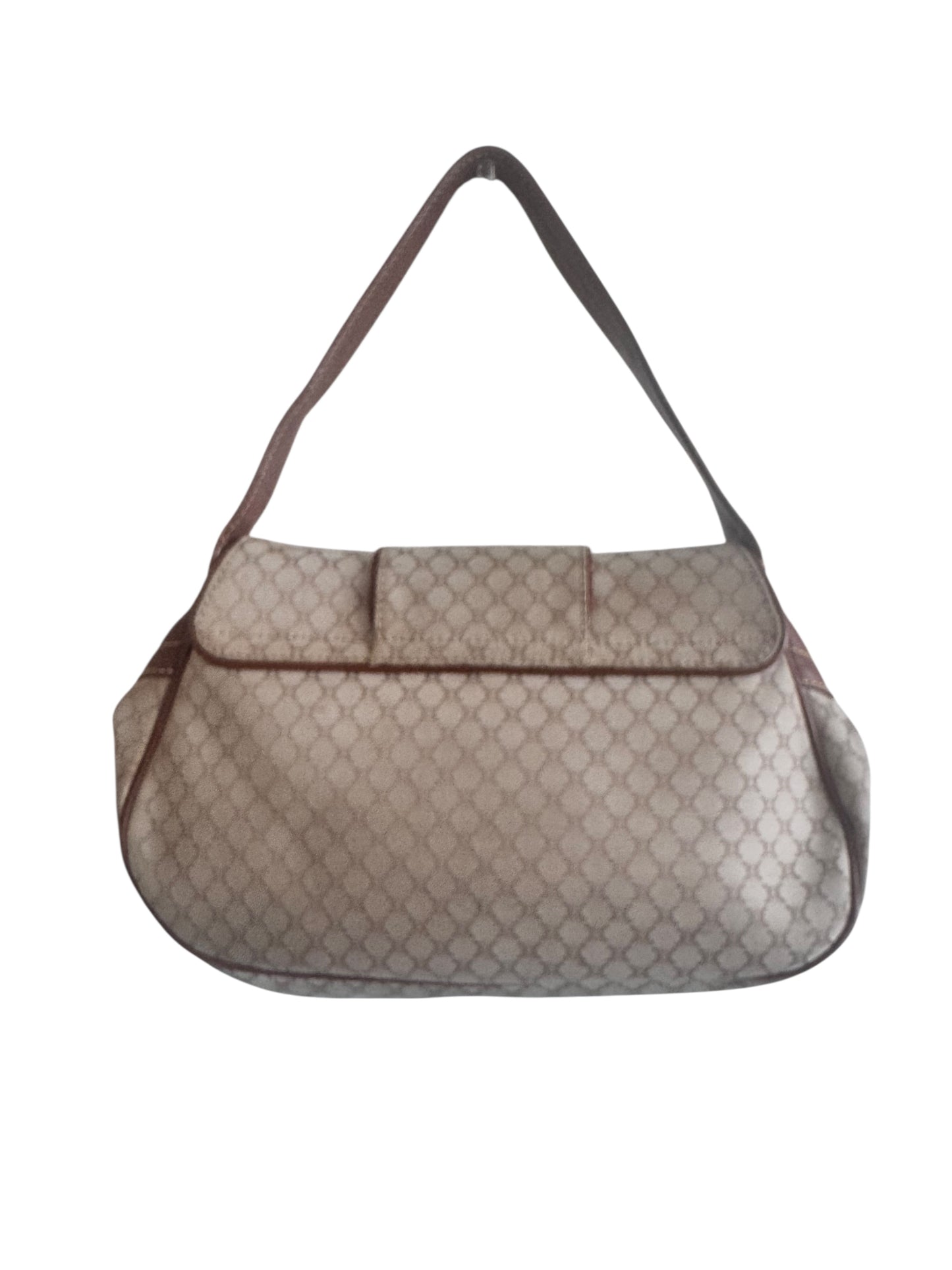 Celine Canvas Macadam Leather-Trimmed Shoulder Bag