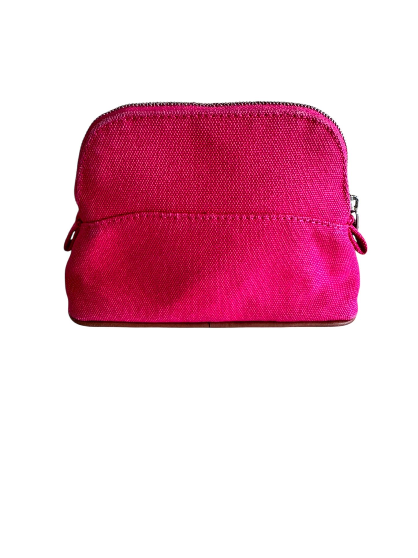 Hermes Canvas Bolide Mini Cosmetics Pouch (Pink)