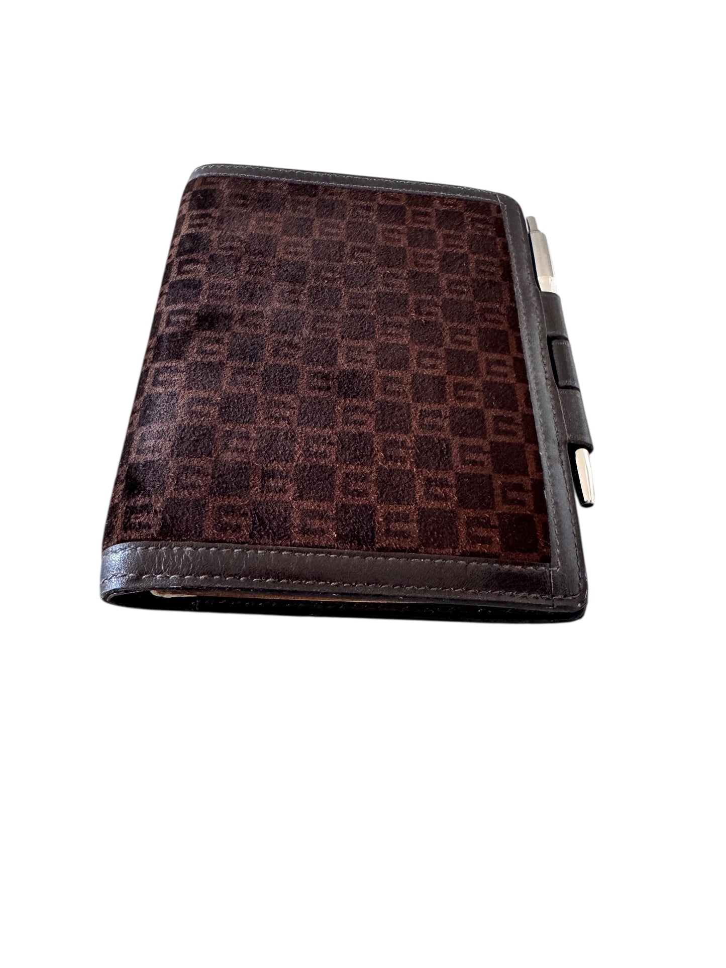 Gucci GG Suede Mini Pocket Address Book/Agenda (Brown) 1970's