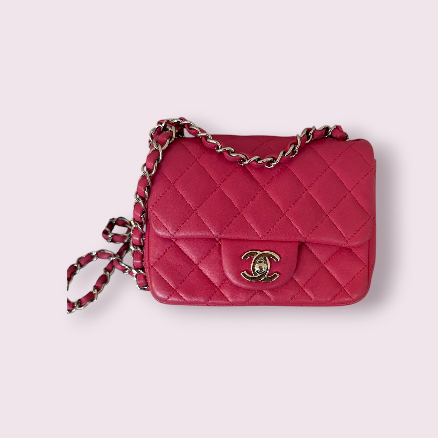 Chanel Lambskin Classic Mini Square Single Flap 2014