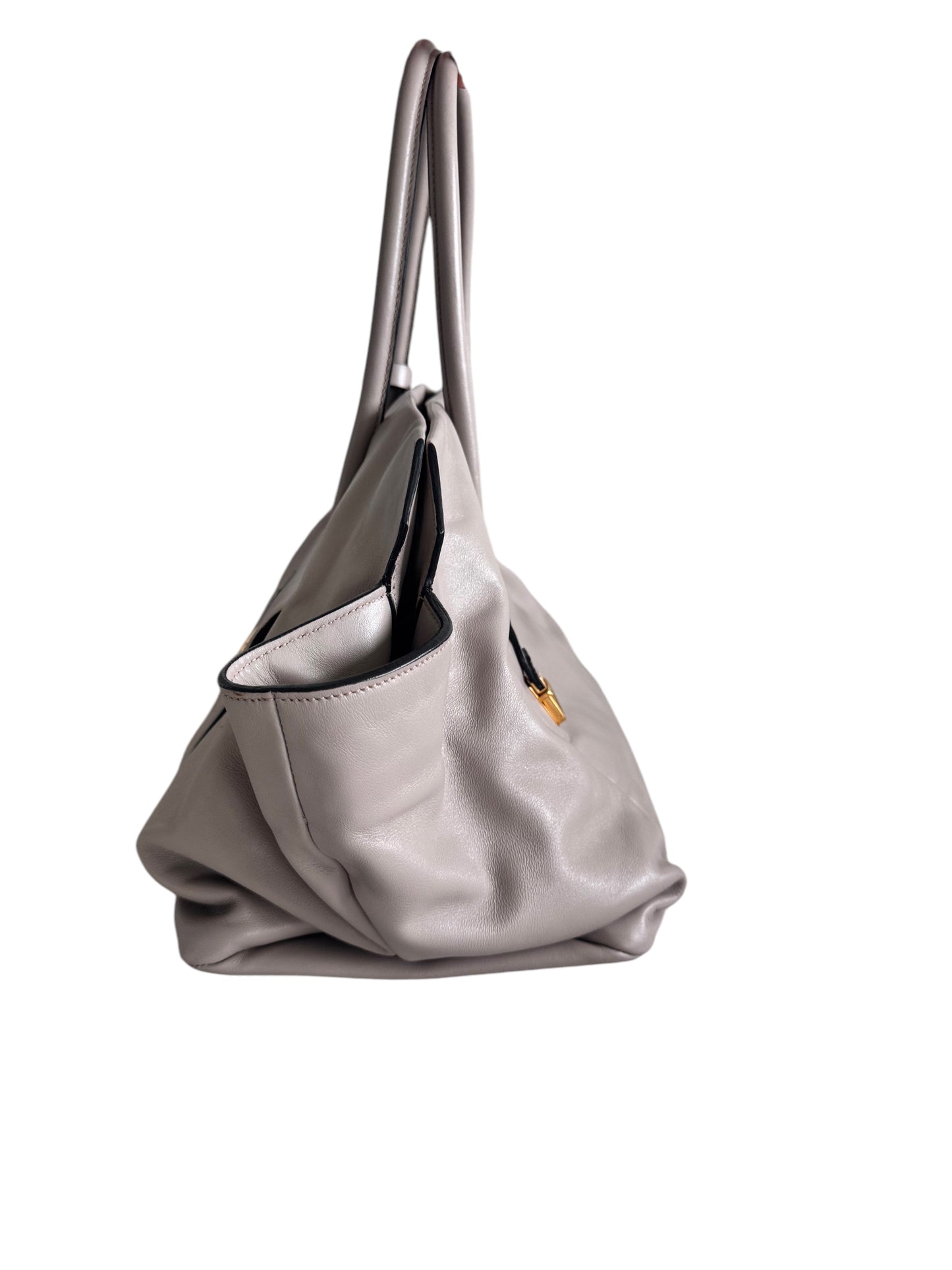 Miu Miu Vitello Soft Leather Tote (Beige)
