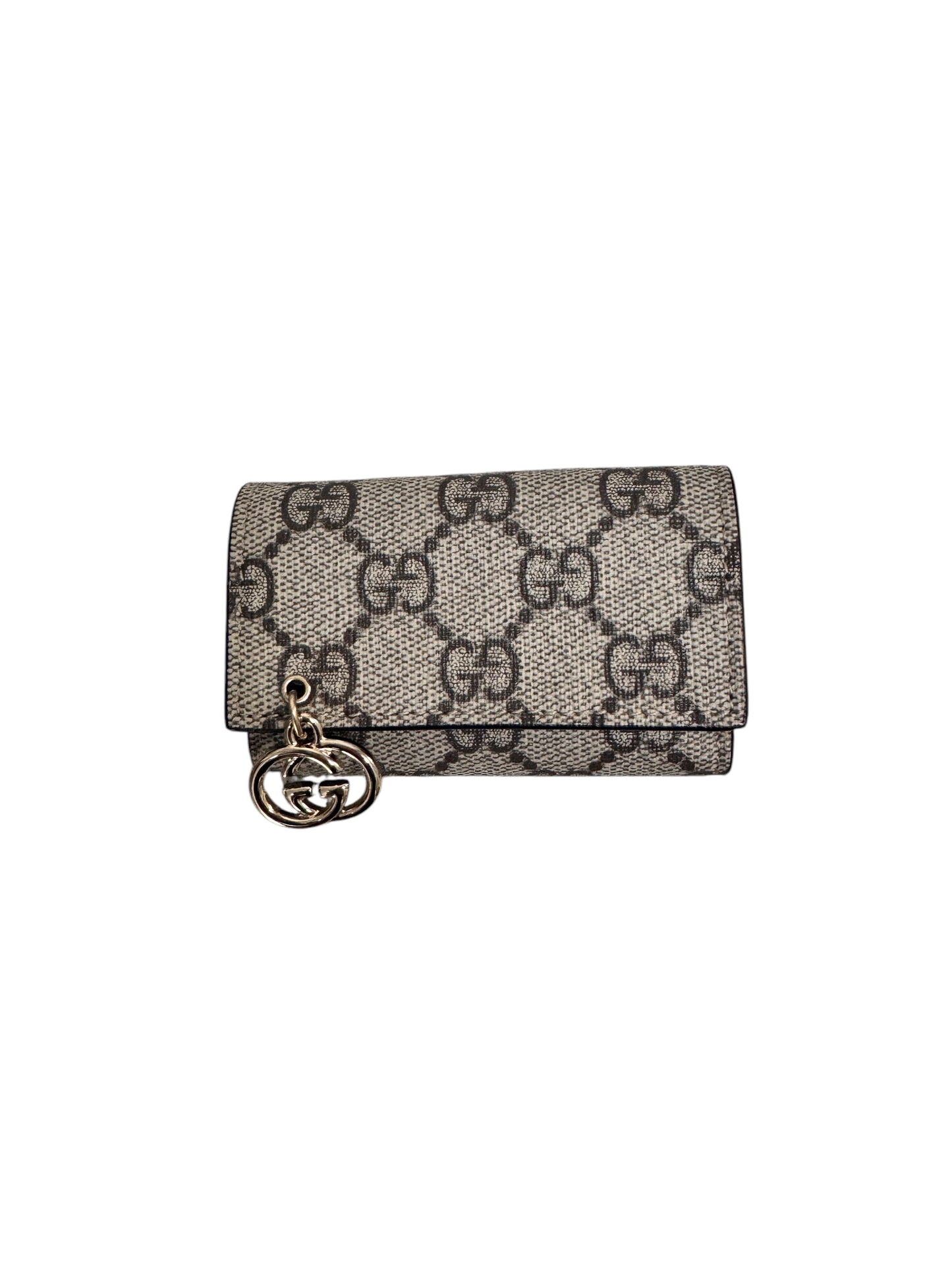 Gucci GG Supreme Coated Canvas 6 Key Case (Beige/Brown)