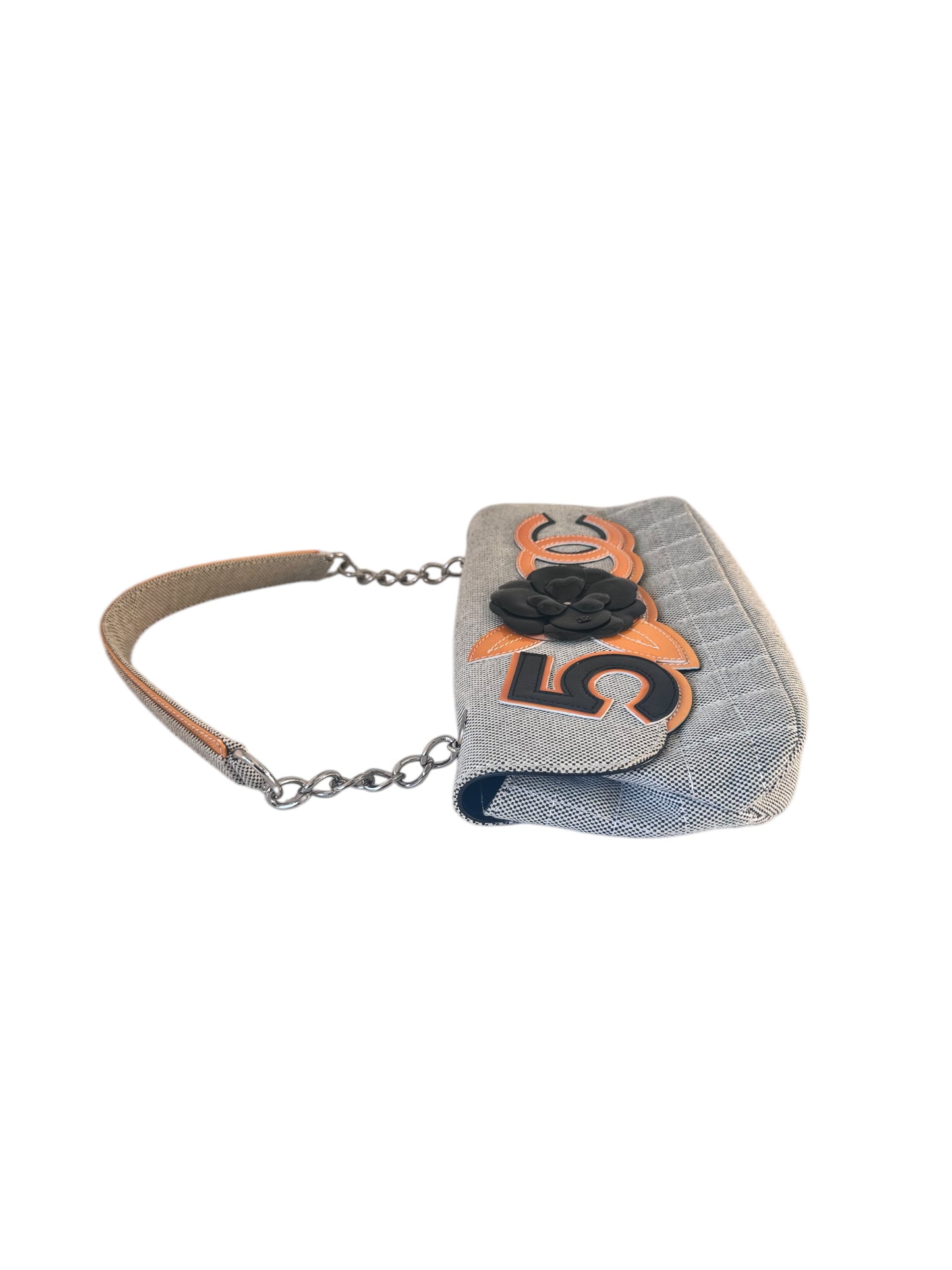 Chanel Canvas No. 5 Camelia Shoulder Bag (Grey)