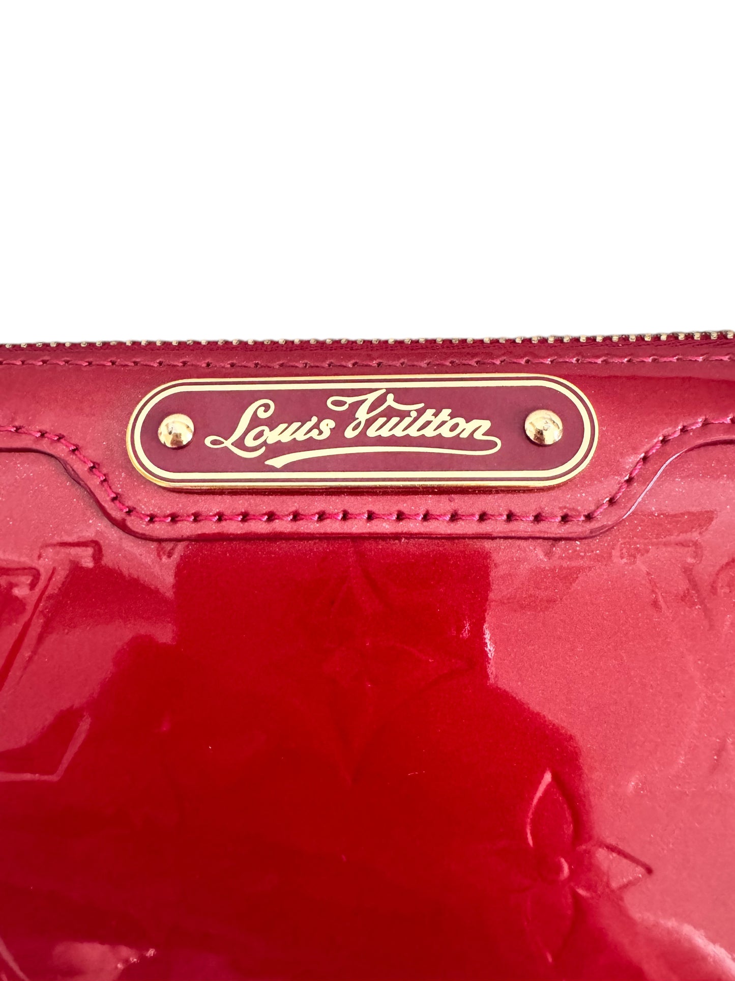 Louis Vuitton Monogram Vernis Trousse Cosmetic Pouch Red 2008