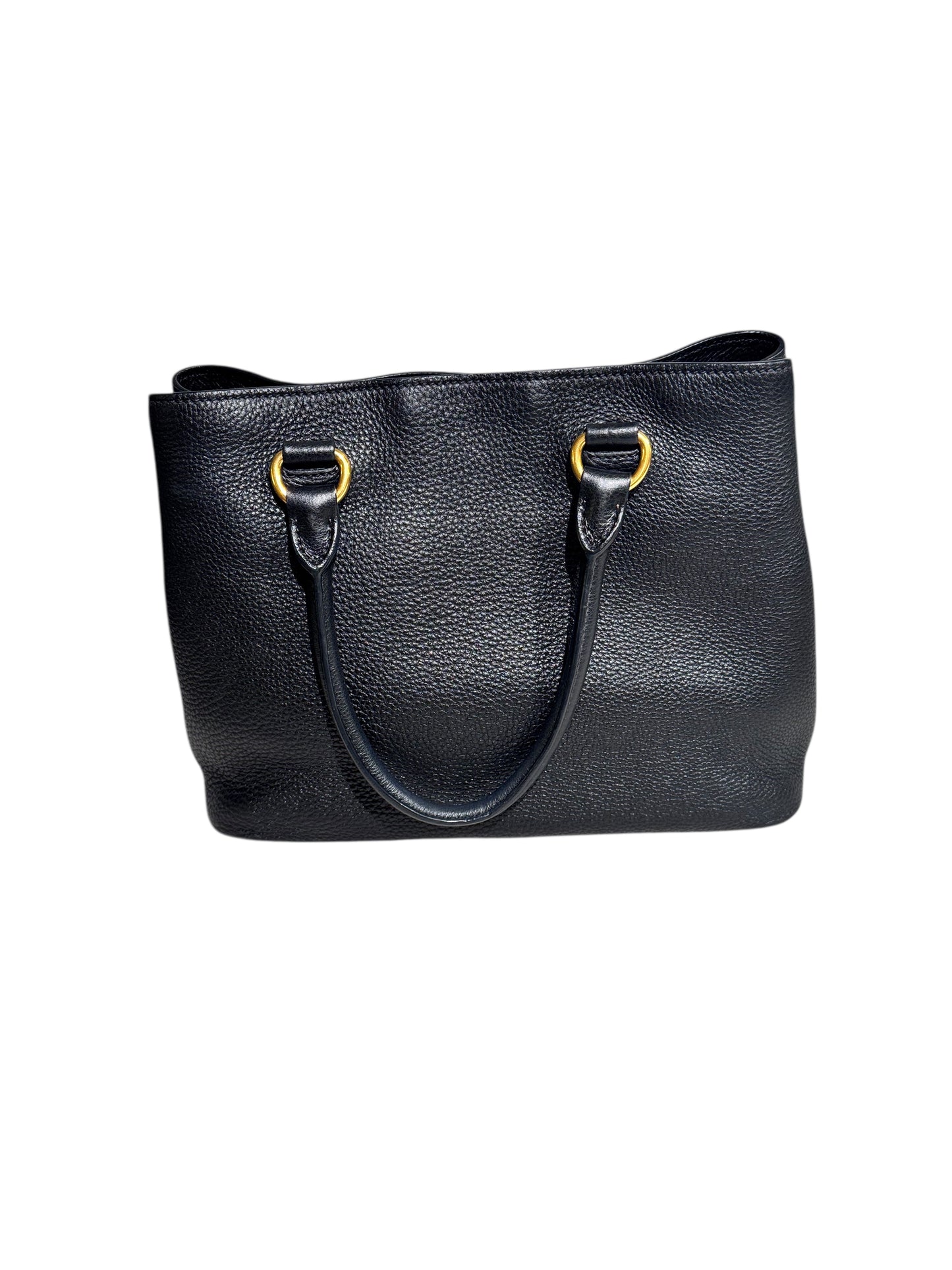 Prada Leather Vitello Daino Tote 2way (Black)