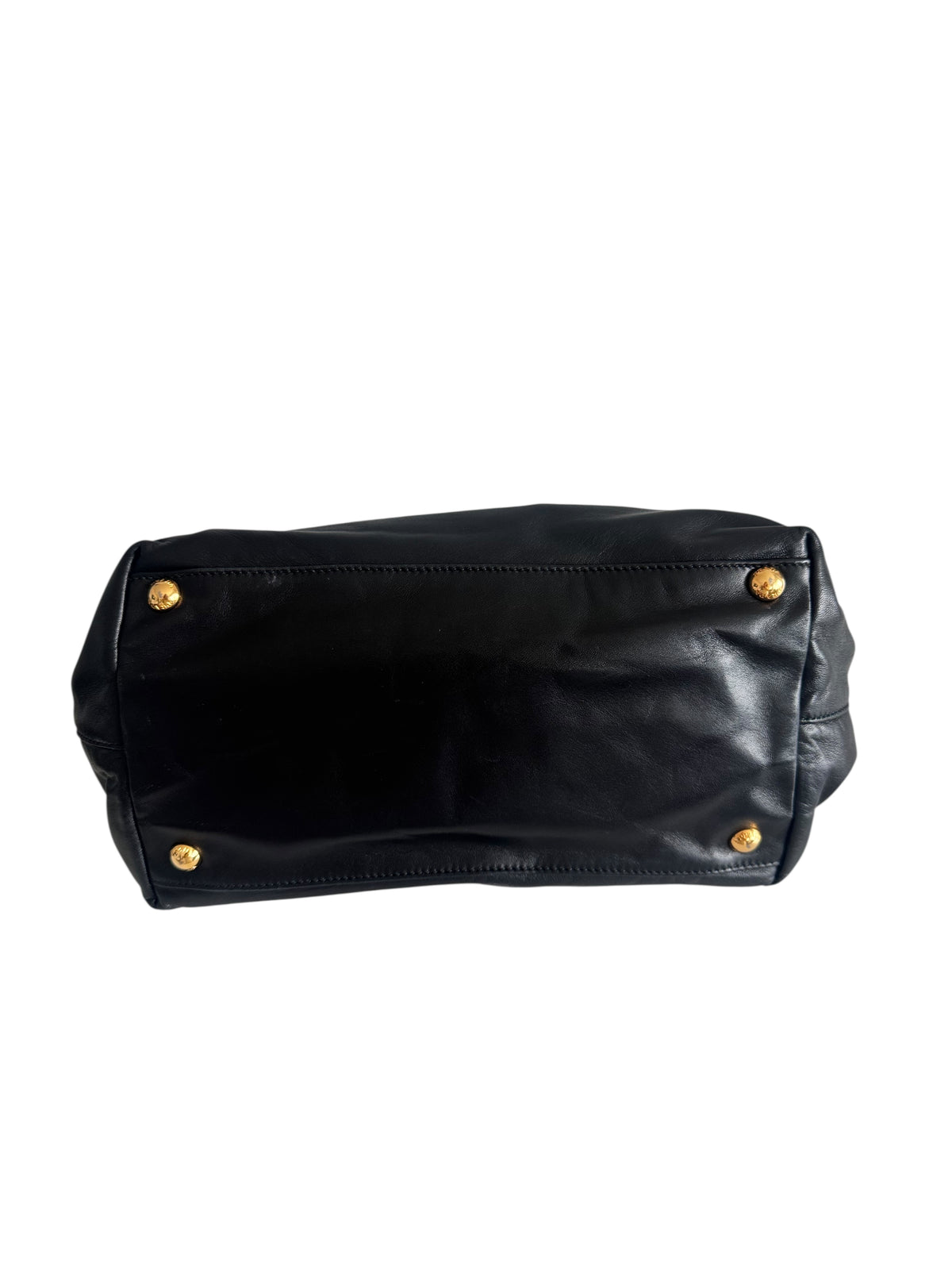 Prada Nappa Leather Ribbon Top Handle Bag (Black)