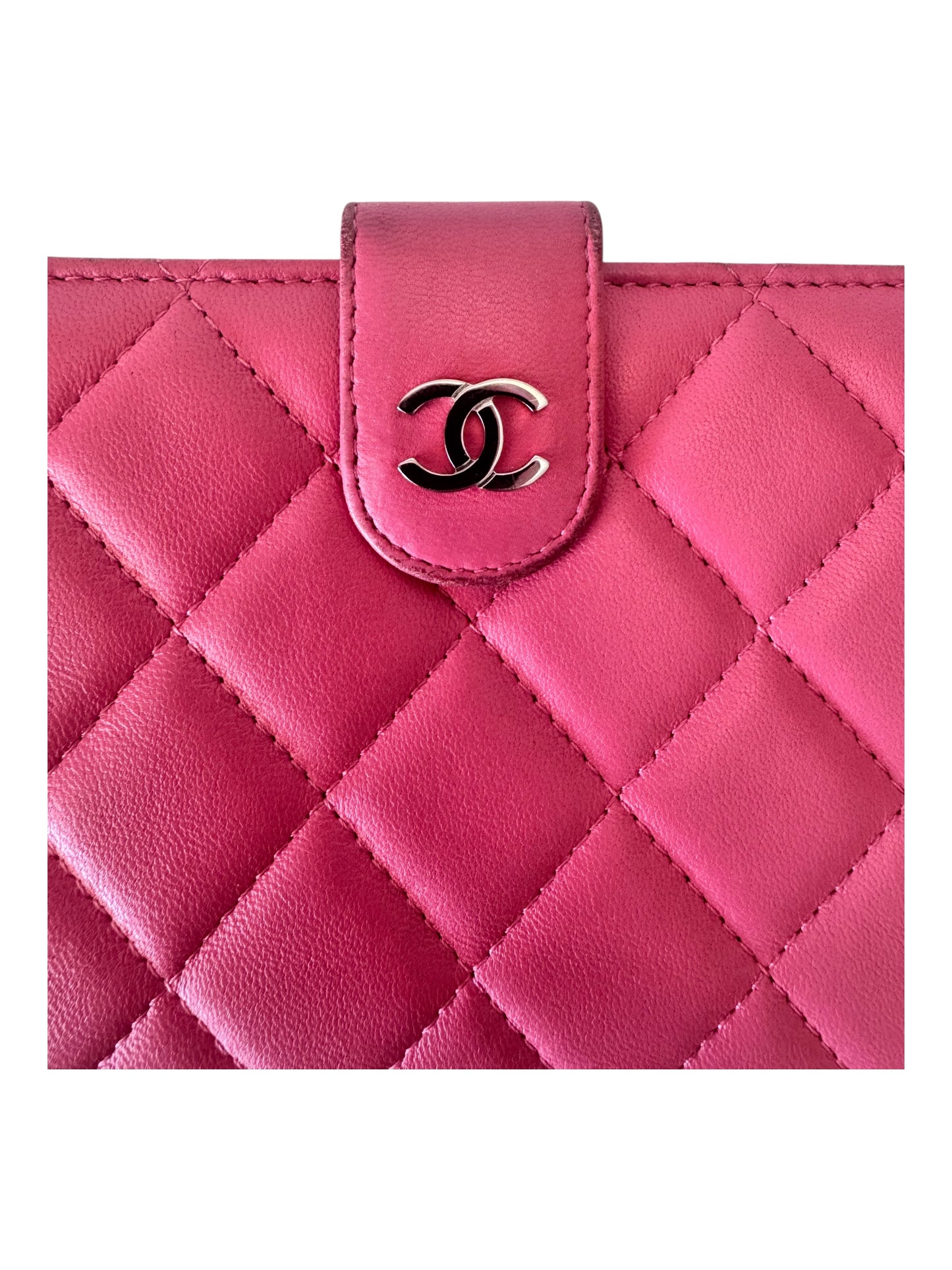 CHANEL Matelasse Lamb Skin Coco Mark Bi-fold Wallet (Pink) 2012 17