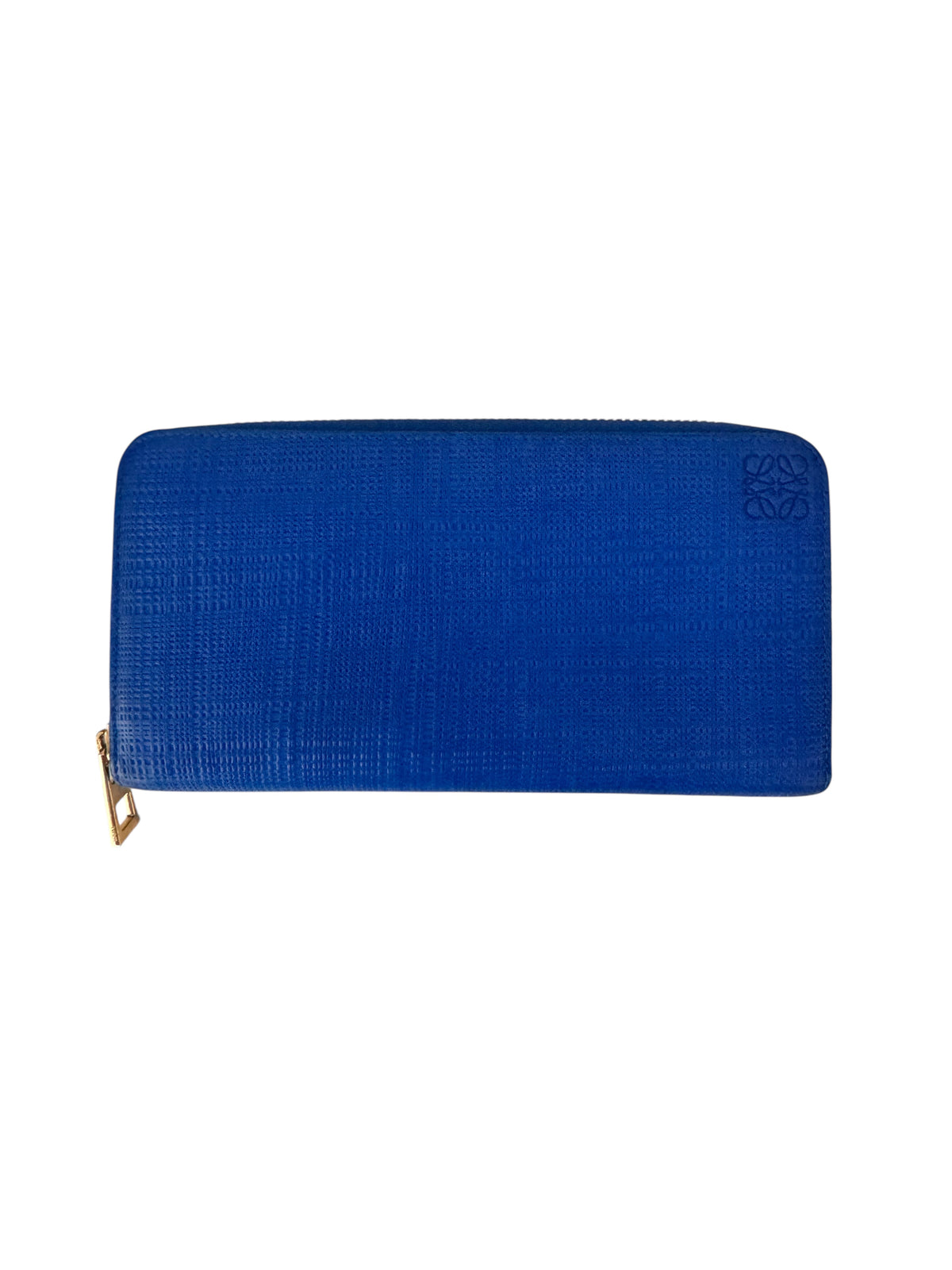 Loewe Anagram Logo Leather Continental ZIp Wallet (Blue)