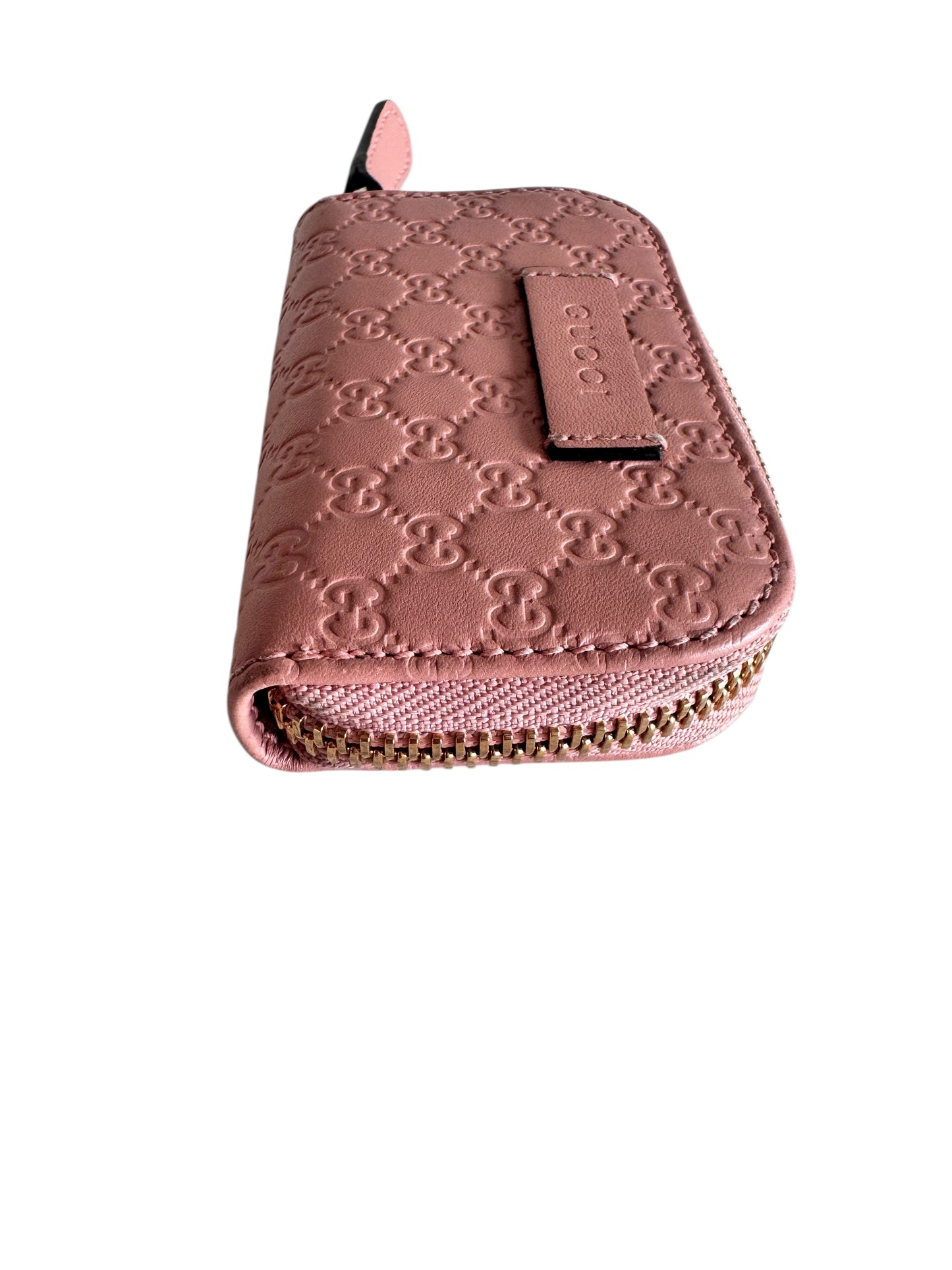 GUCCI Micro Guccissima Leather Coin Pouch Pink