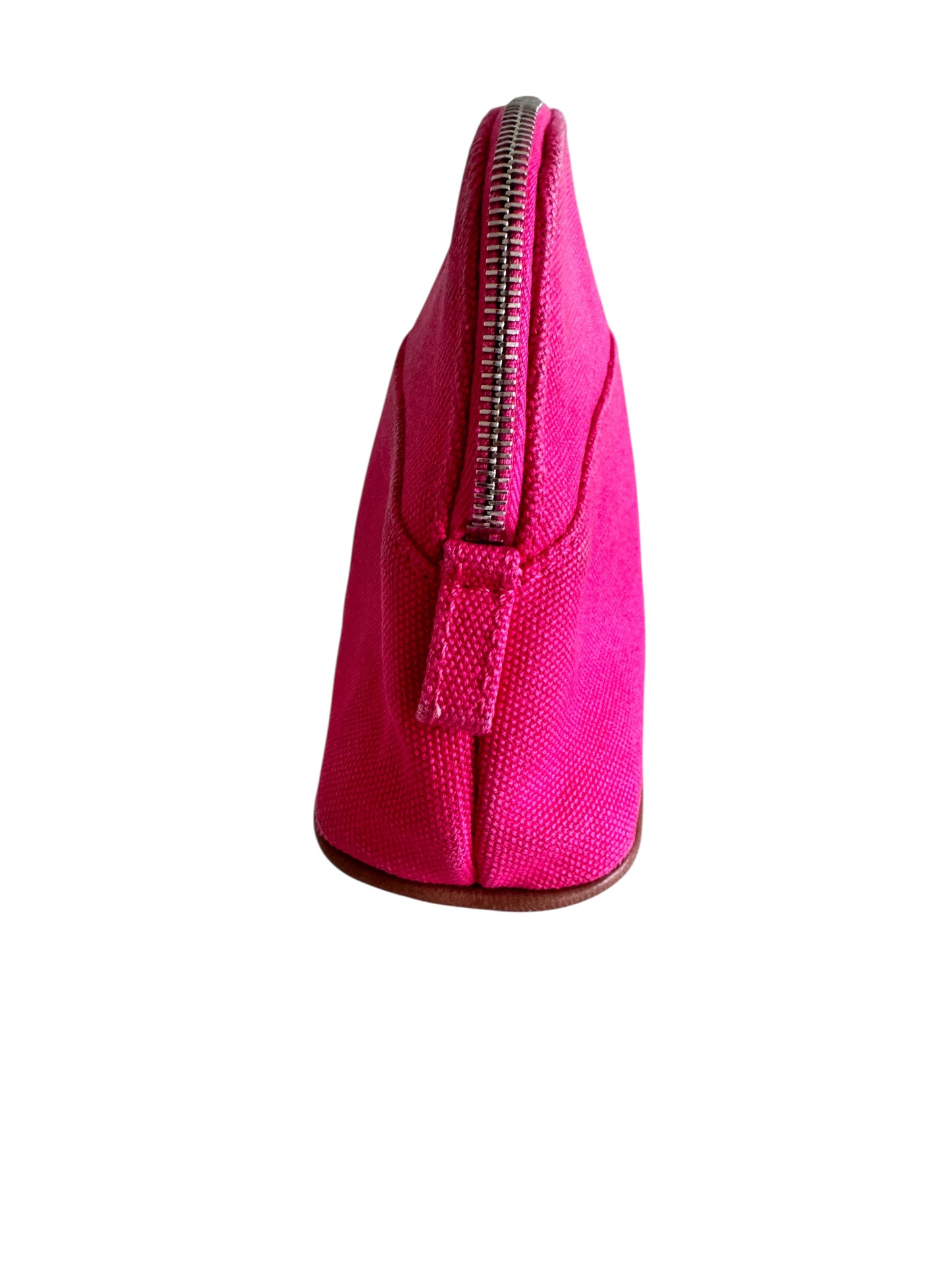 Hermes Canvas Bolide Mini Cosmetics Pouch (Pink)