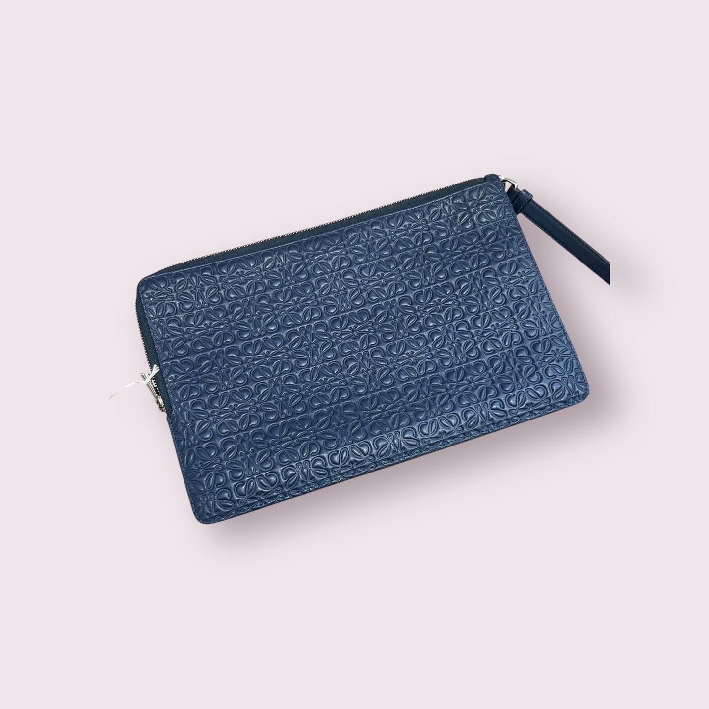 Loewe Calfskin Leather Anagram Double Flat Pouch (Navy)