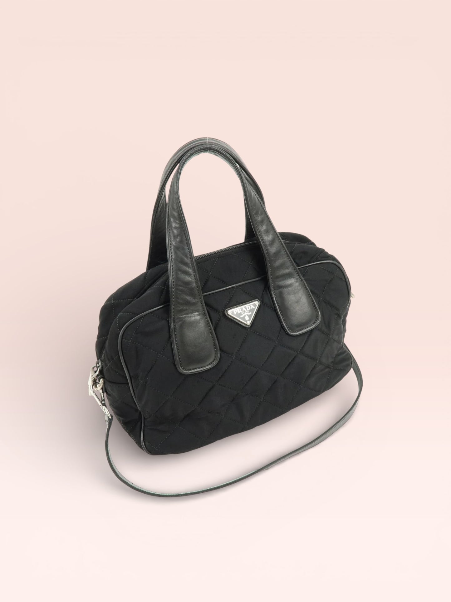 Prada Tessuto Nylon 2 Way Bag (Black)