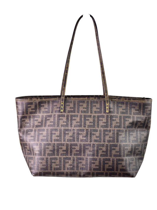 Fendi Zucca Rolled Tote Bag PVC Tote Bag Coated Canvas