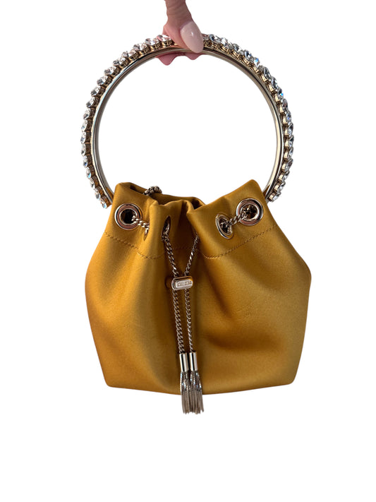 Jimmy Choo Satin Bijou BonBon Bucket Bag Chain
