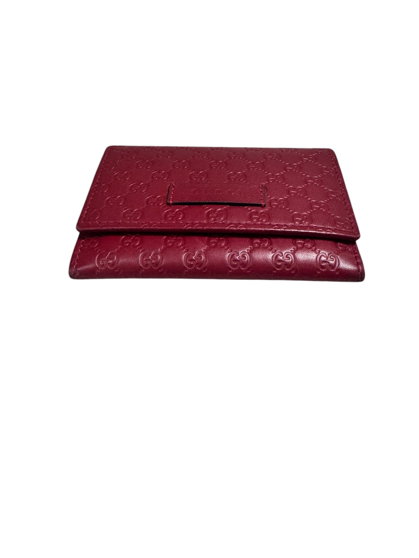 Gucci Microguccissima Pattern Leather Compact Wallet (Red)