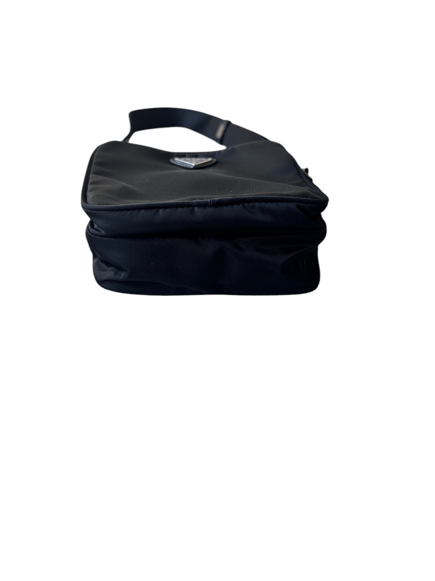 PRADA Triangle Logo Nylon Leather Bag