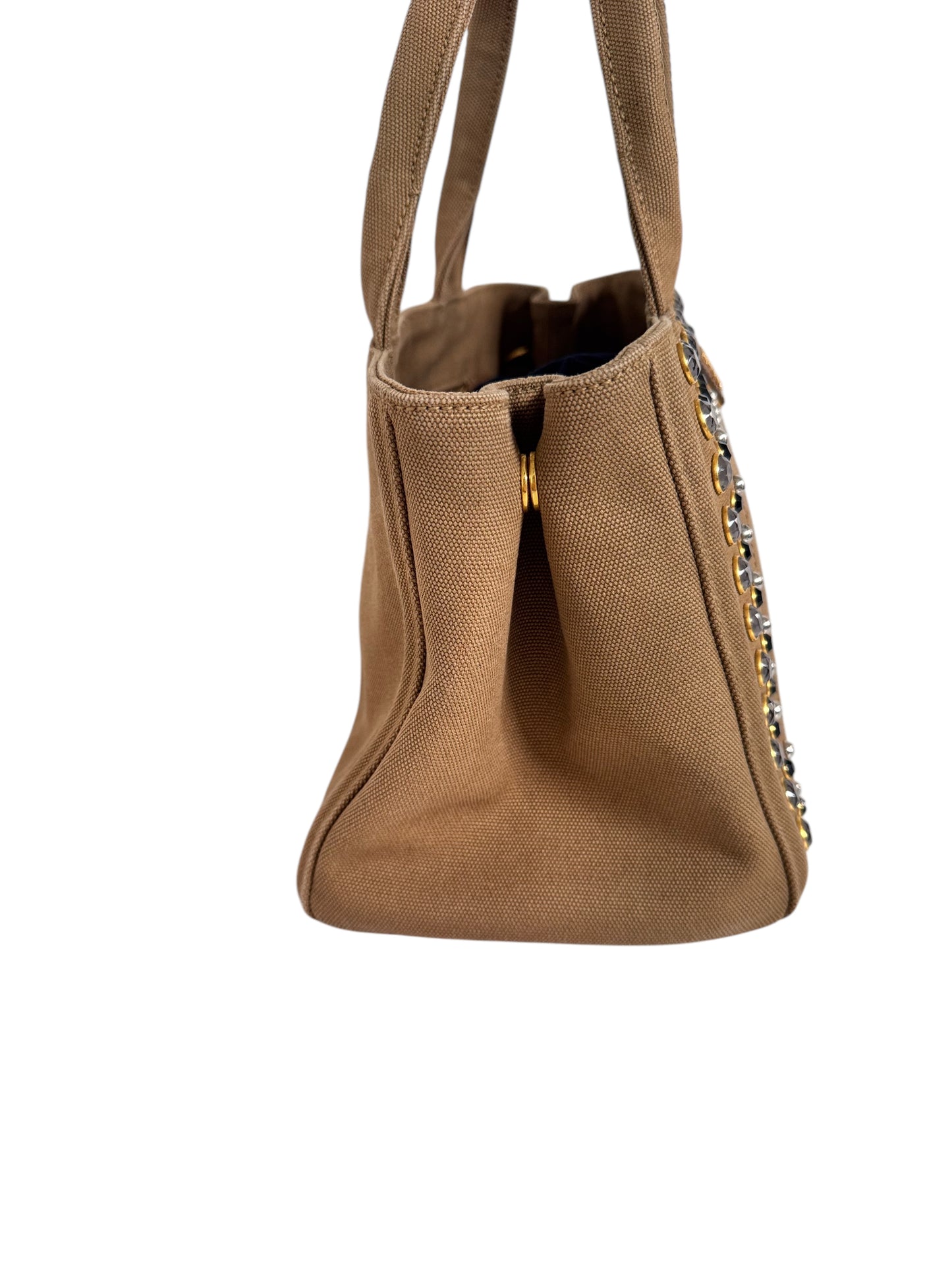 Prada Bijou Studs Canapa Tote 2 Way