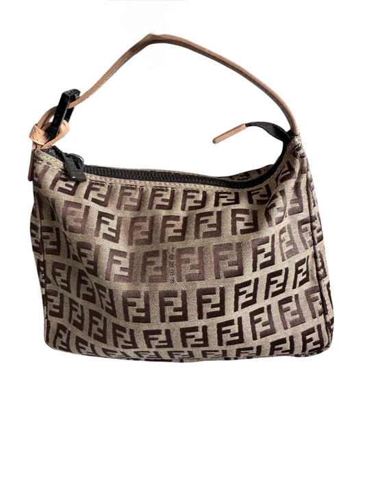 Fendi Canvas Zucchino Logo Mini Pouch Bag