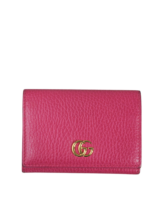 Gucci GG Leather Marmont Card Holder (Pink)