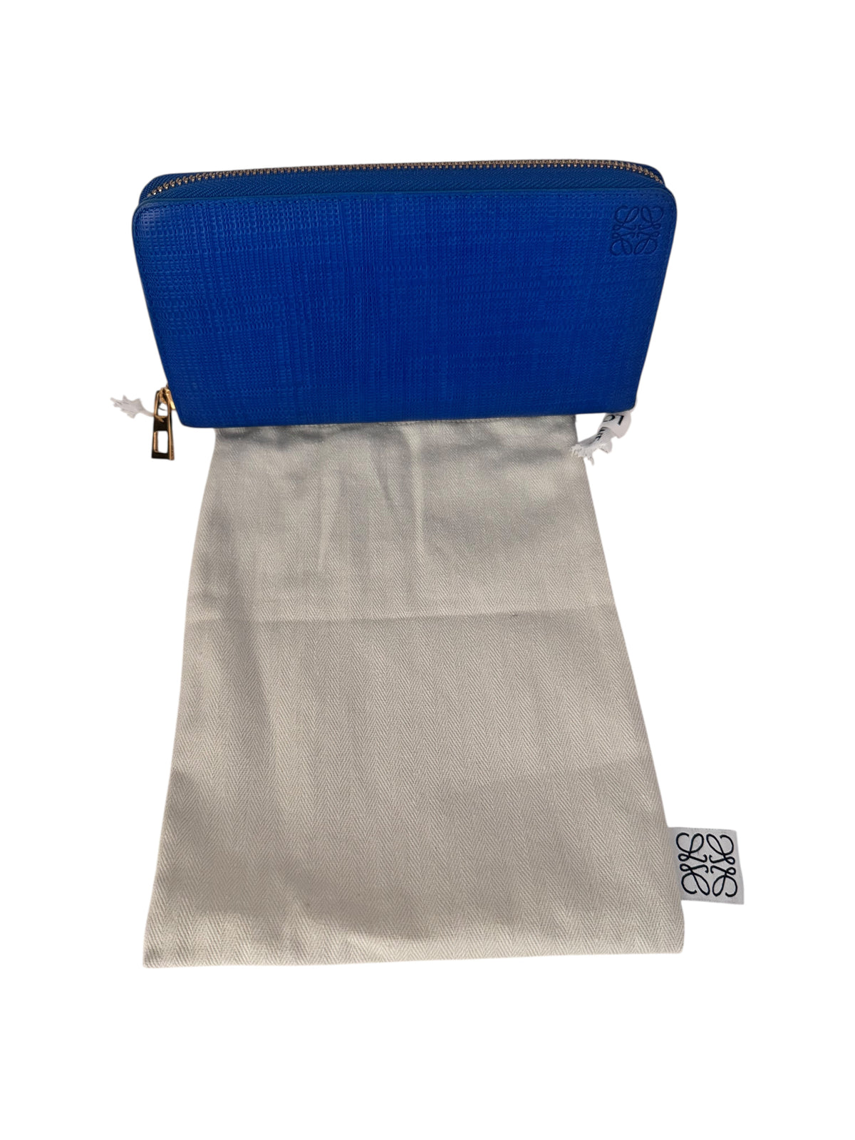 Loewe Anagram Logo Leather Continental ZIp Wallet (Blue)
