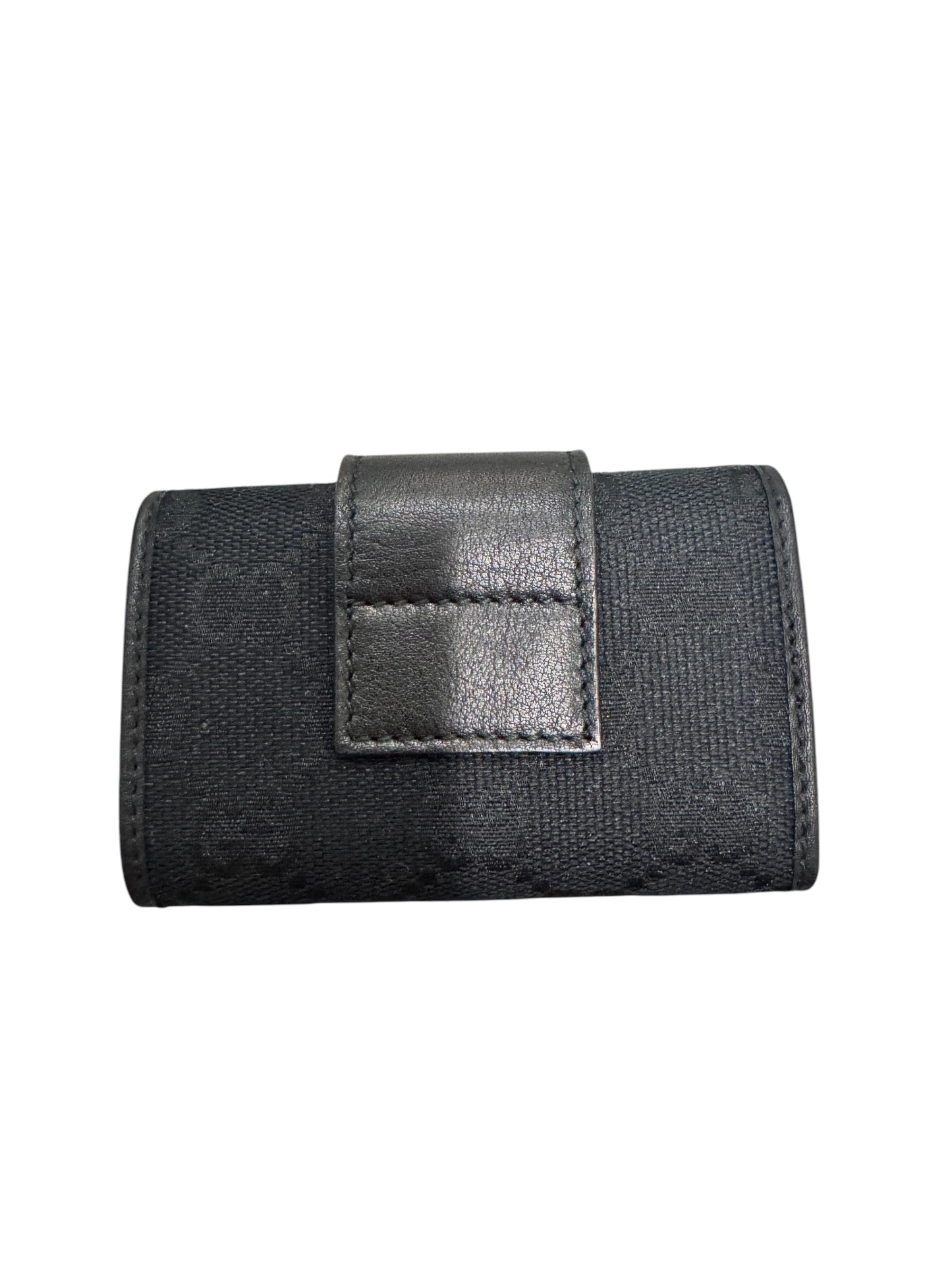 Gucci Heart Canvas 6-Ring Key Holder (Black)