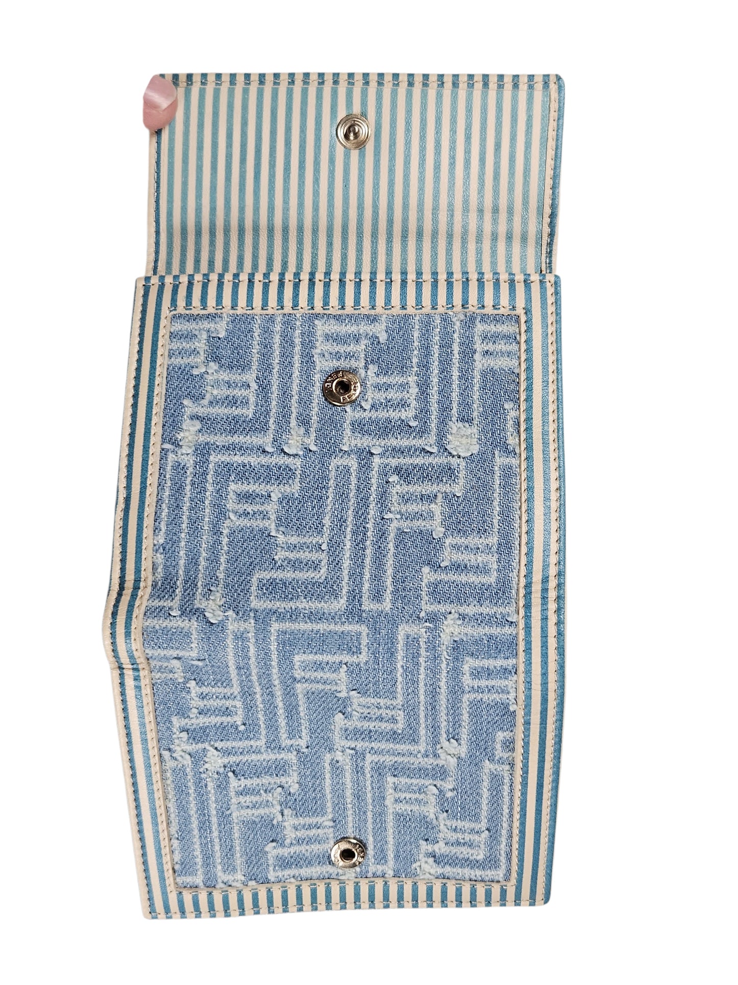 Fendi Zucca Print Denim Compact Wallet