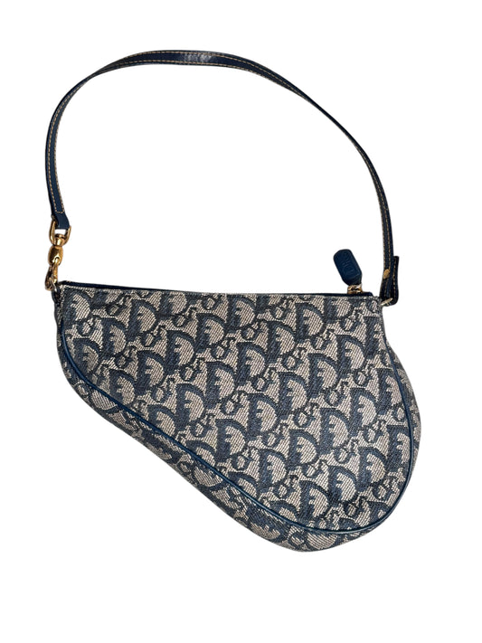 Christian Dior Trotter Canvas Saddle Bag (Navy)