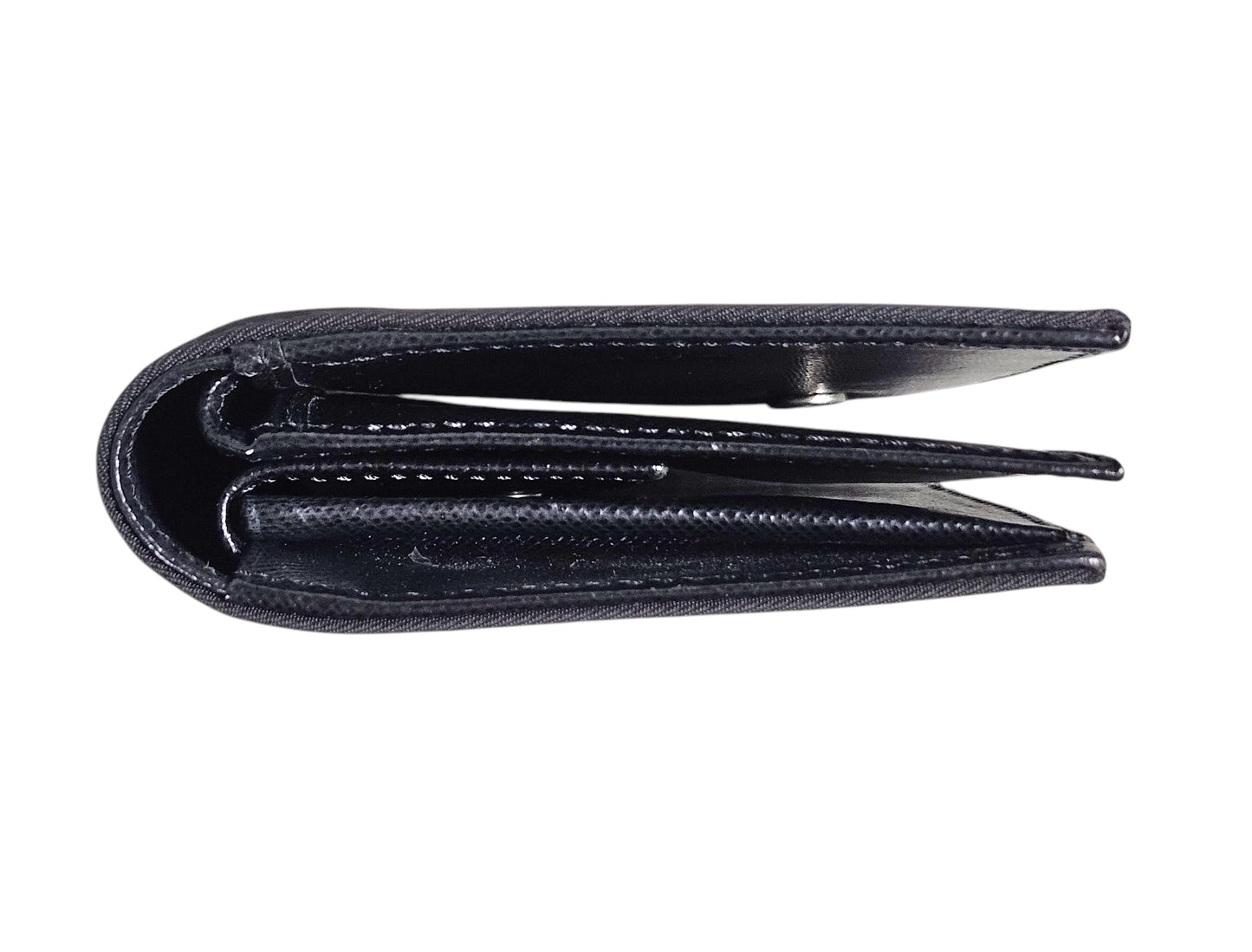 Prada Triangle Nylon/Saffiano Leather Wallet (Black) 0002