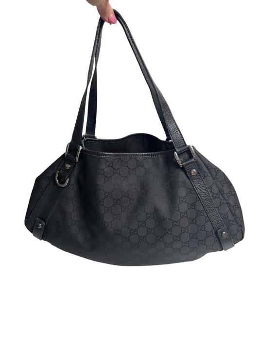 Gucci Medium Canvas Abbey Shoulder Bag (Black)
