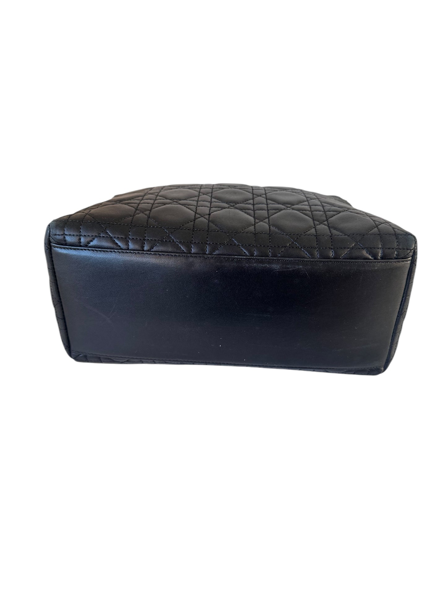 Christian Dior Leather Vintage Lady Dior Cannage Black