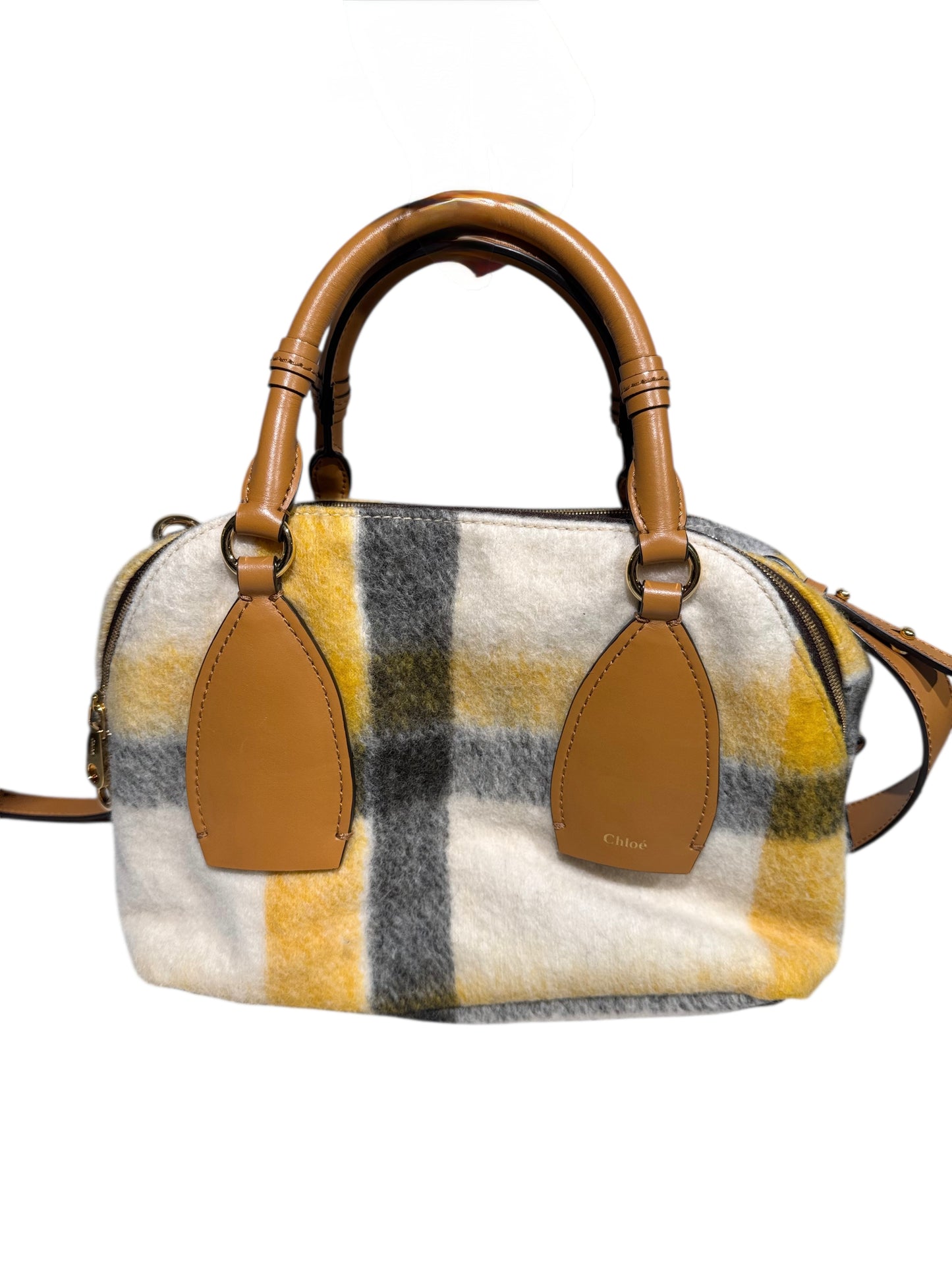 Chloe Wool/Leather Daria Handle Bag (2way)